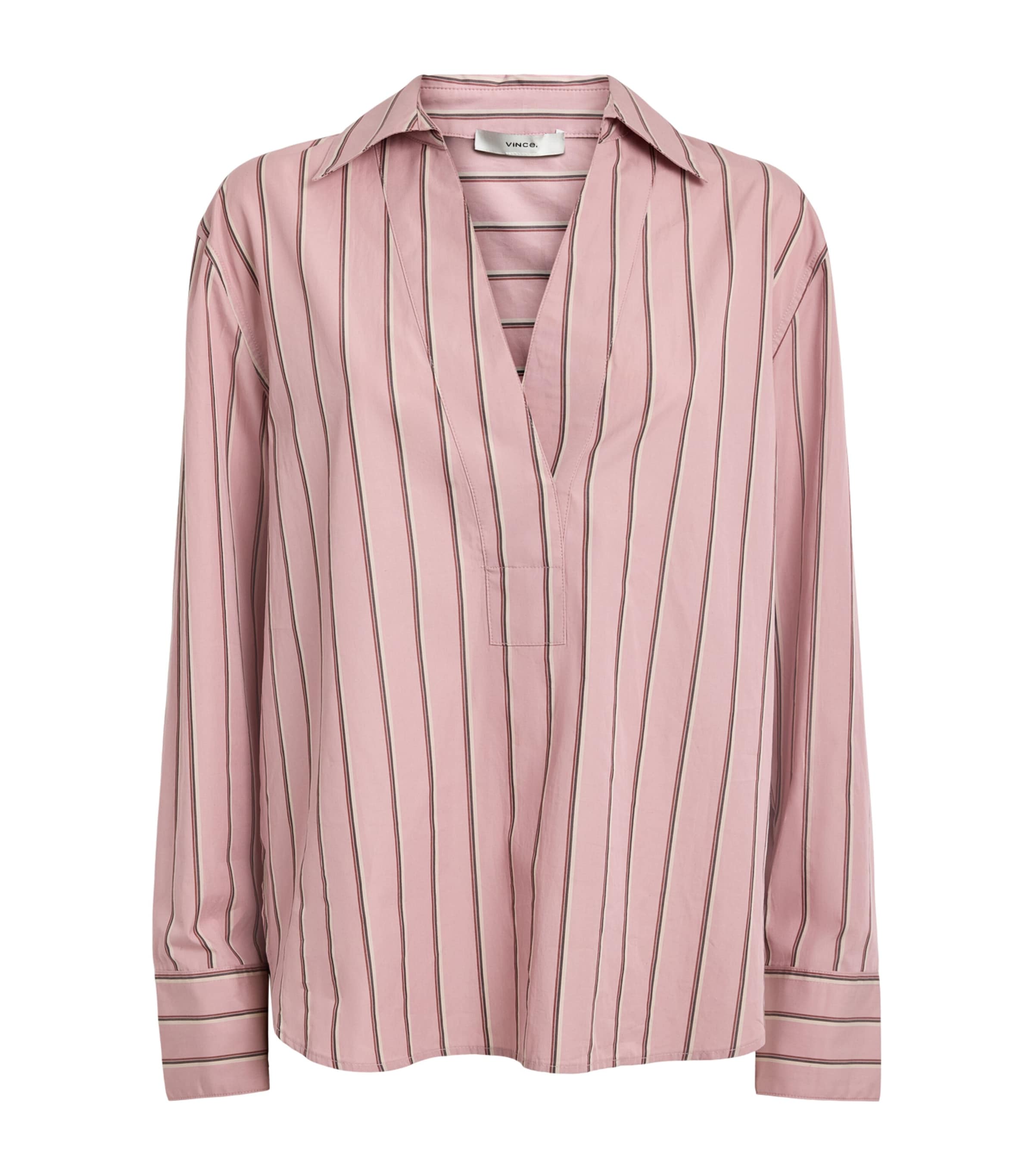 Vince Womens Cotton Stripe Shirt Pale Peony