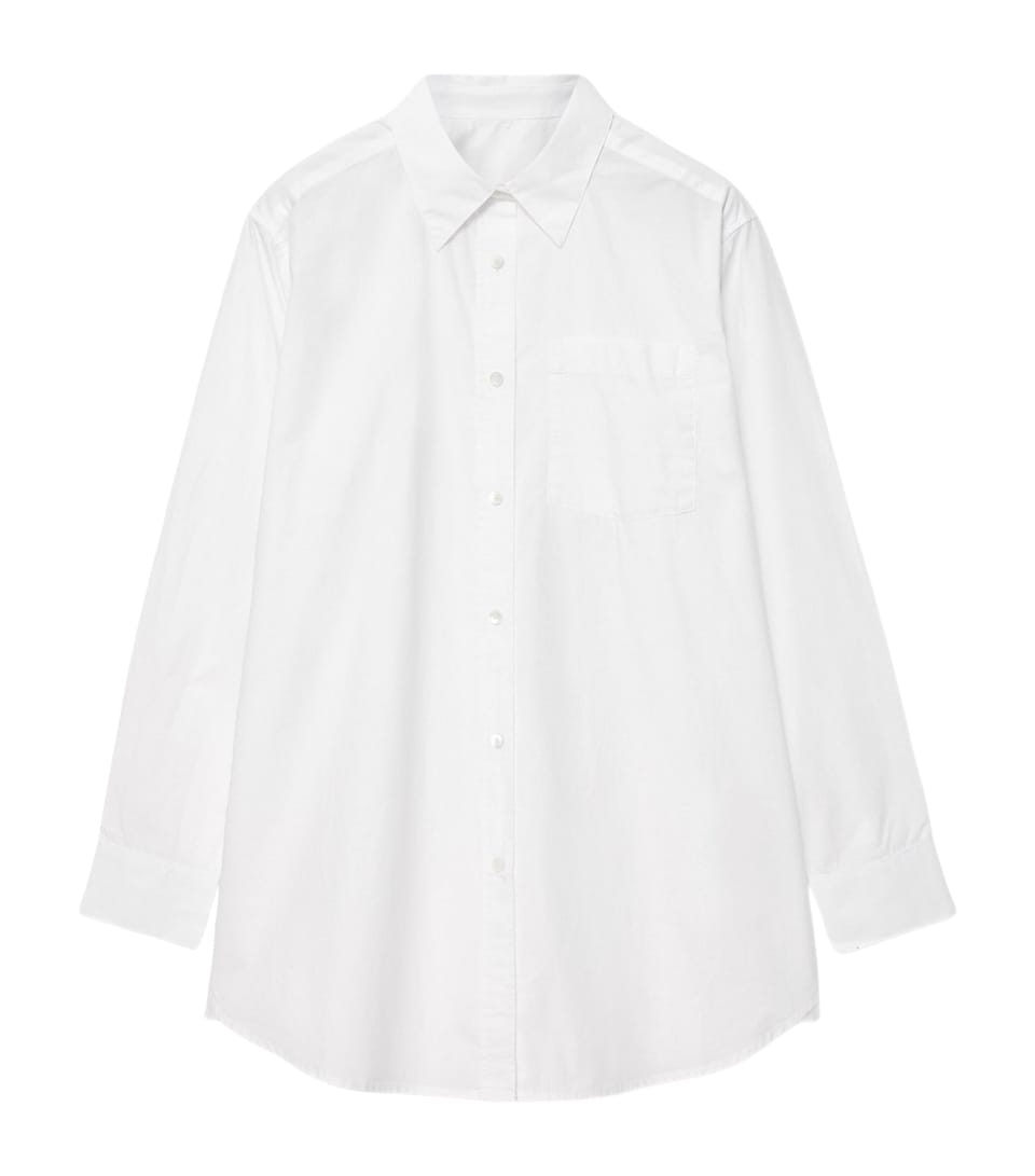 AllSaints Womens Organic Cotton Kaia Oversized Shirt White