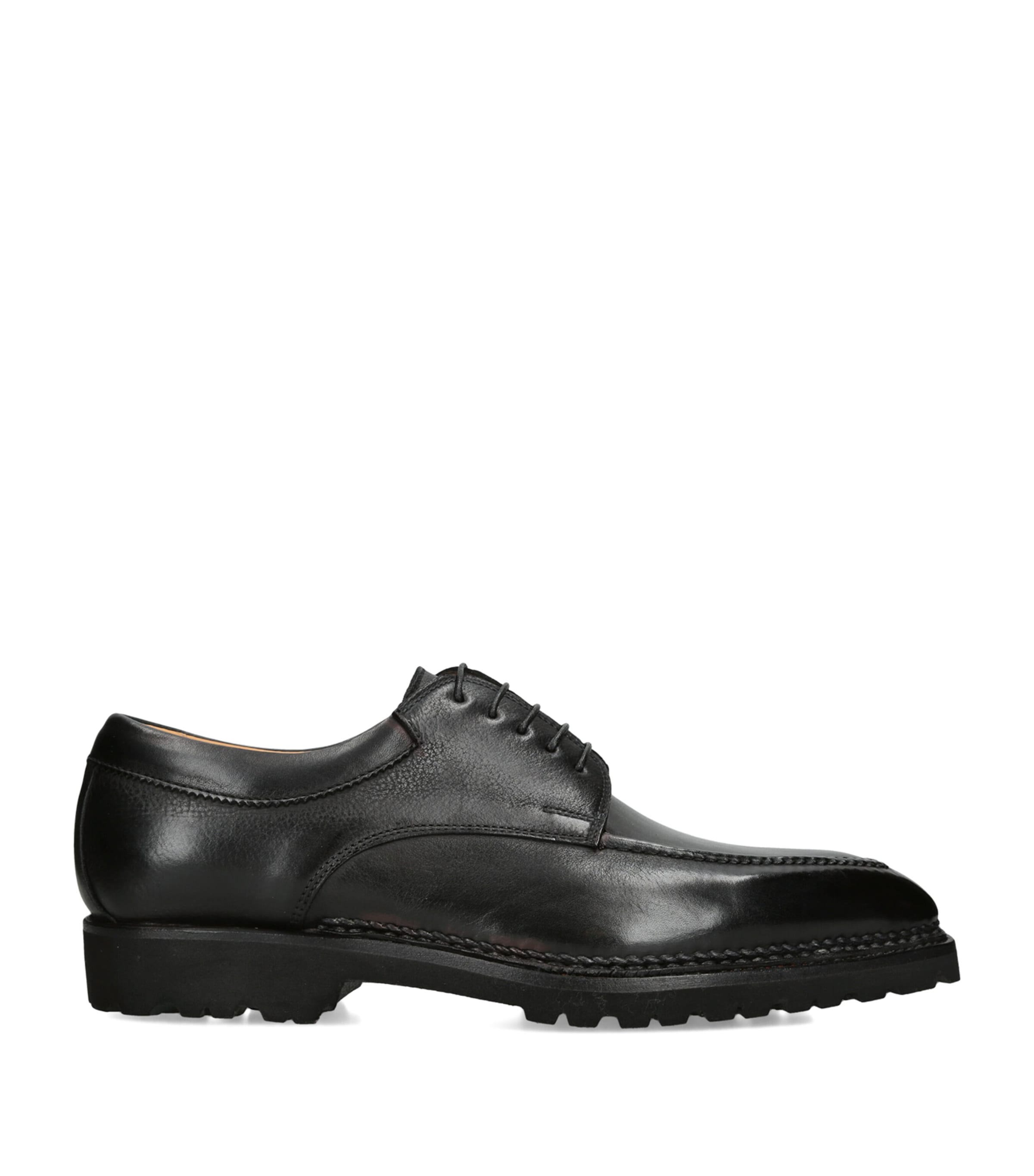 Bontoni Leather Eroico Derby Shoes Black