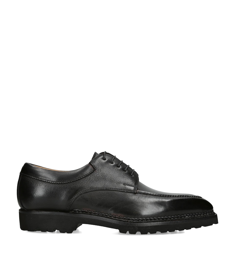 Bontoni Leather Eroico Derby Shoes Black