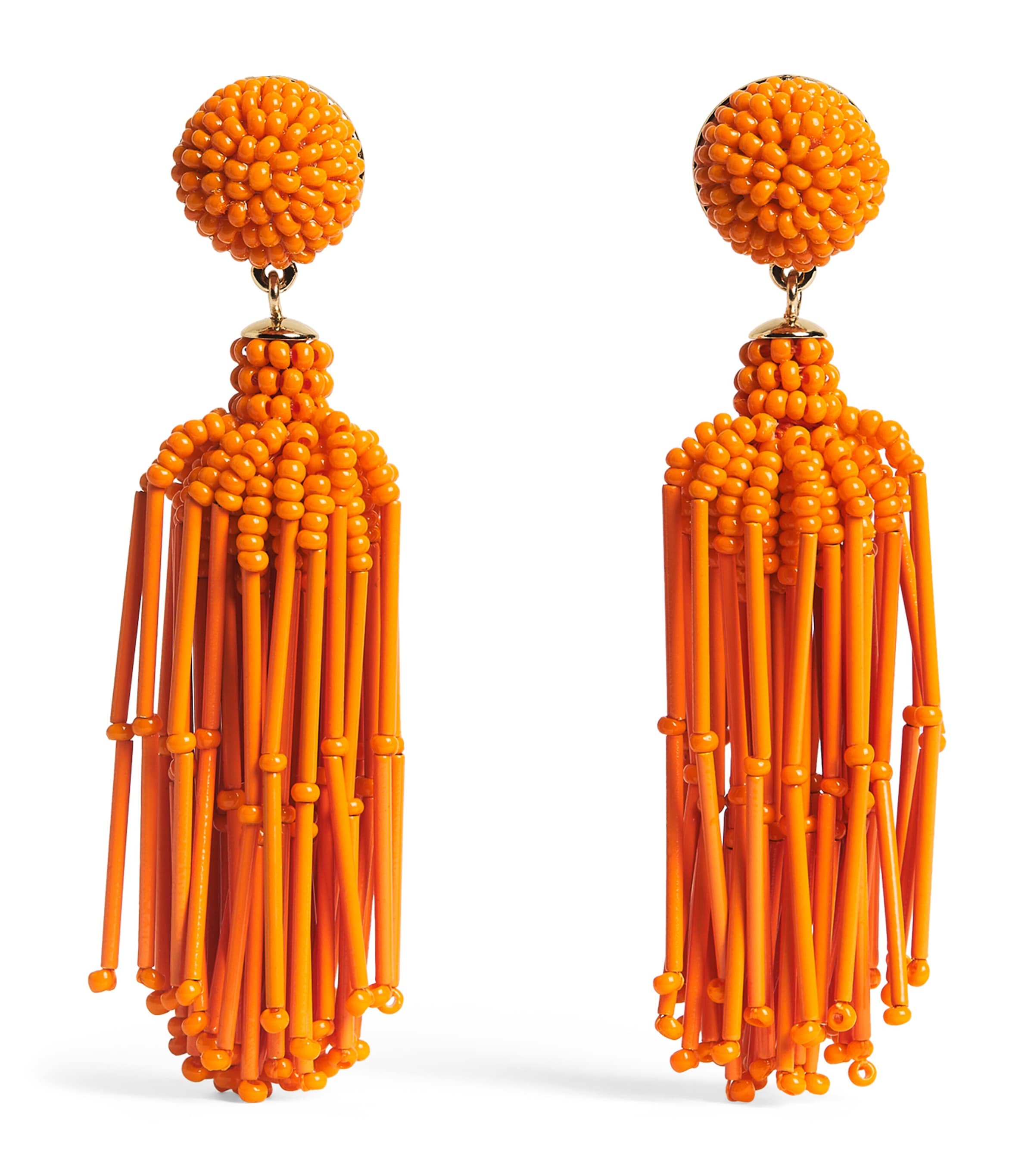 Carolina Herrera Beaded Tassel Drop Earrings Tiger Lily