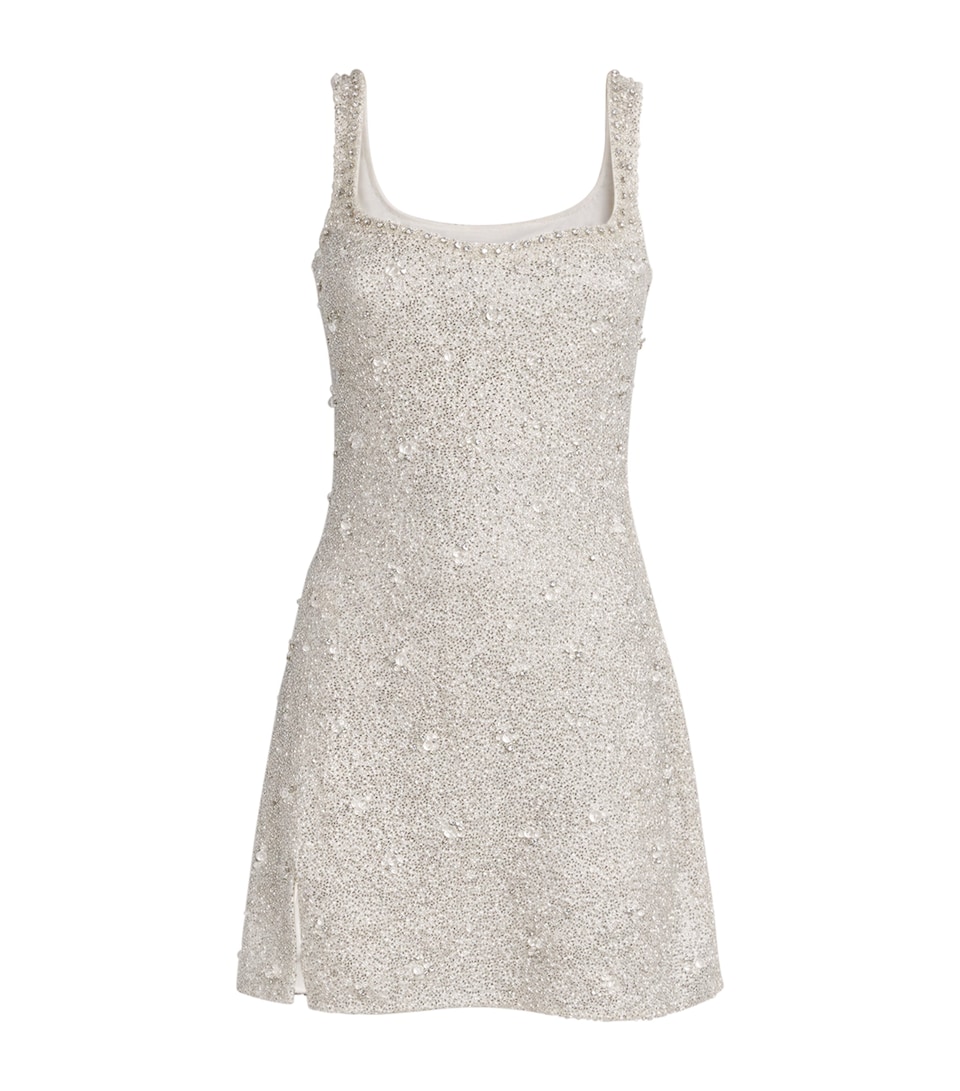 Crystal Square-Neck Mini Dress