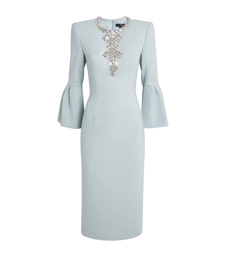 Crepe Embellished Margot Midi Dress