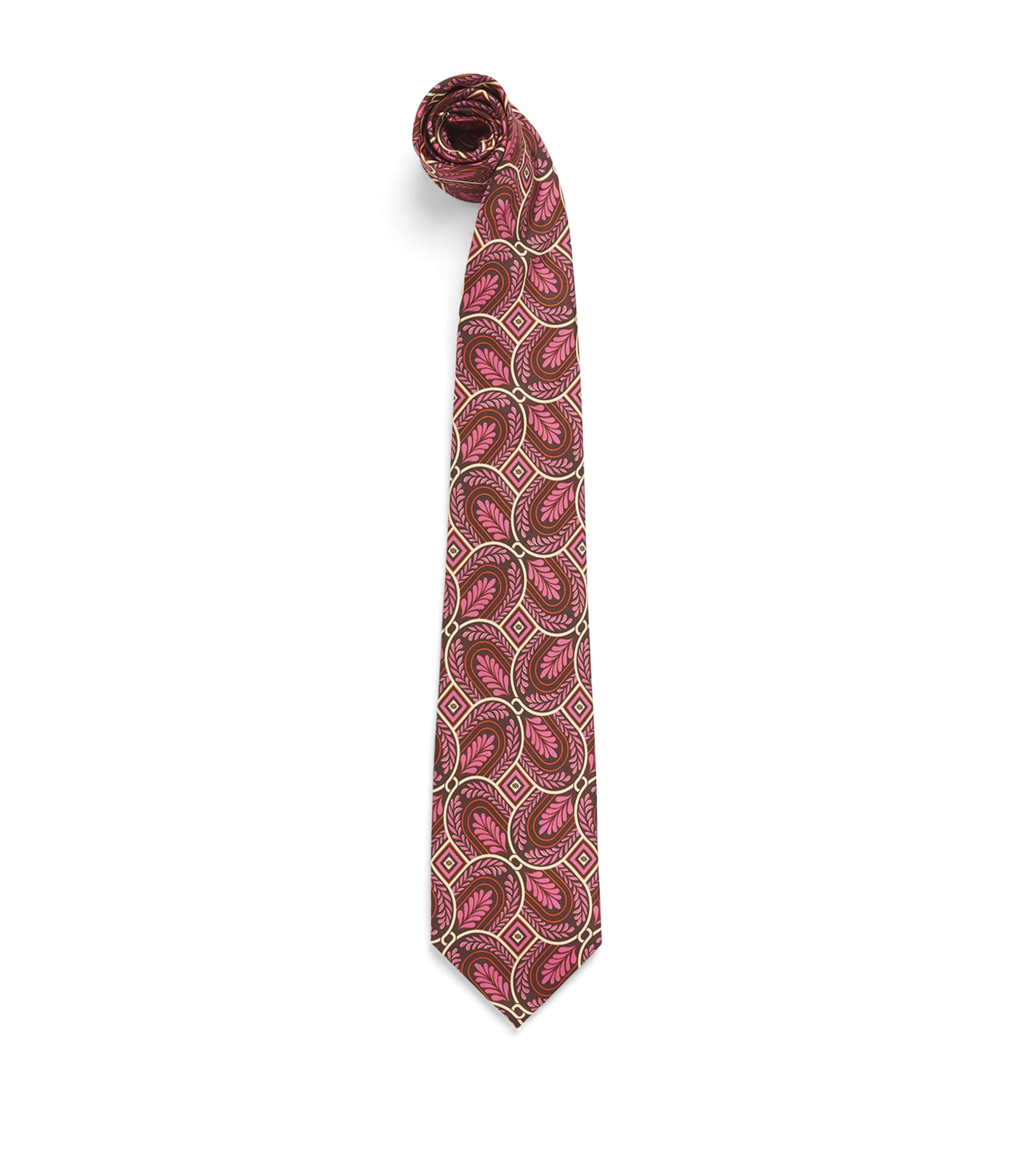 Drôle de Monsieur Silk Printed Caesar Tie Burgundy