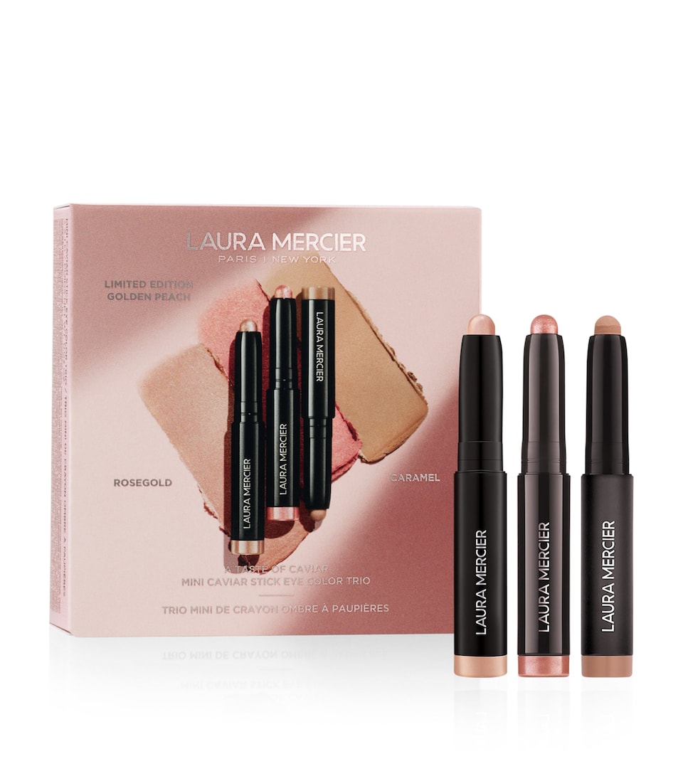 Laura Mercier A Taste of Caviar Eyeshadow Stick Trio Peach Rsegld Crmel