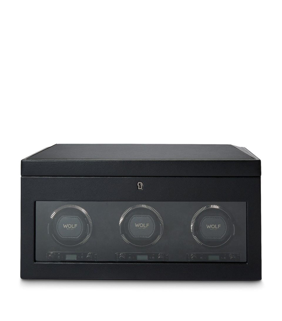 WOLF British Racing Triple Watch Winder Black
