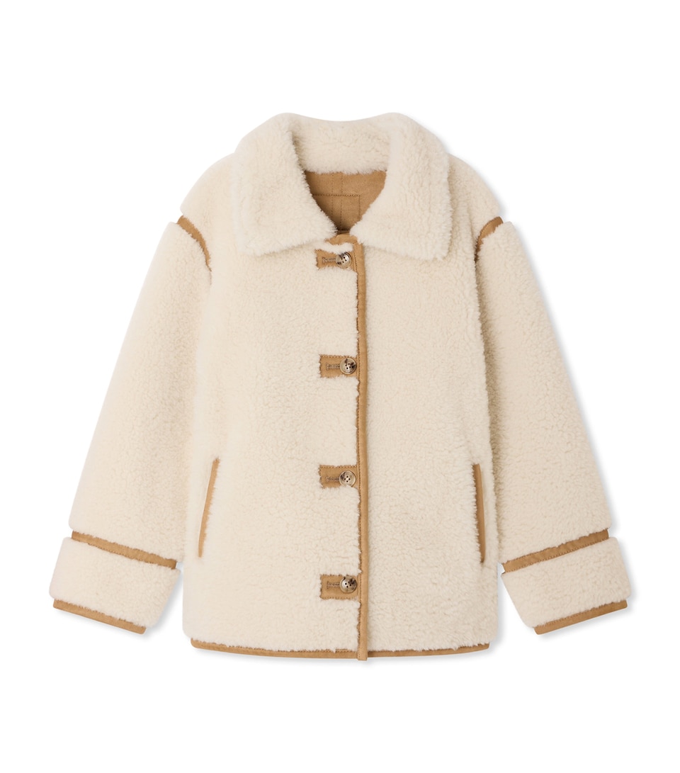 Bonpoint Faux Shearling Coat (4-8 Years) Caramel