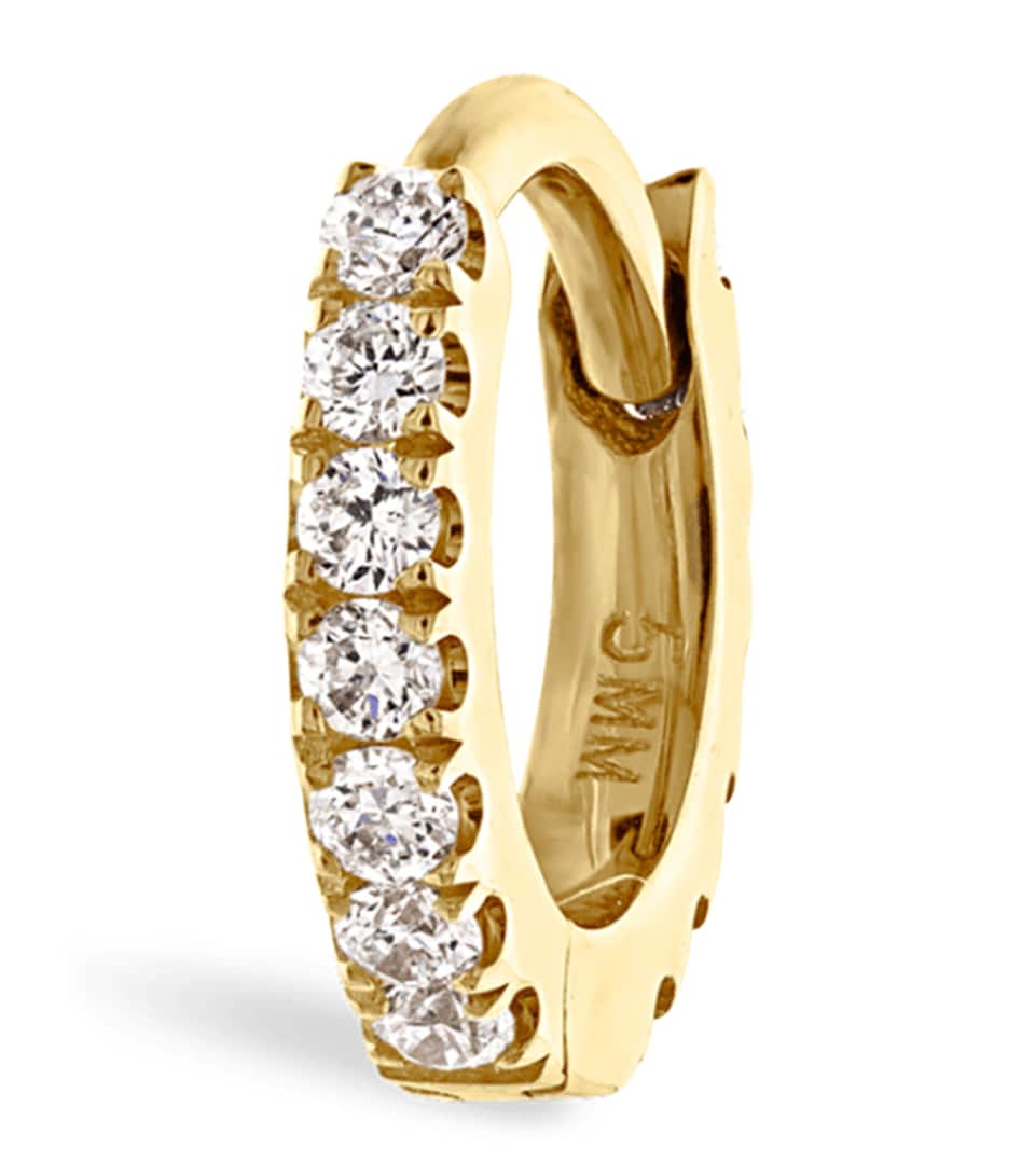 Maria Tash Diamond Eternity Single Hoop Earring (5mm) Yellow Gold