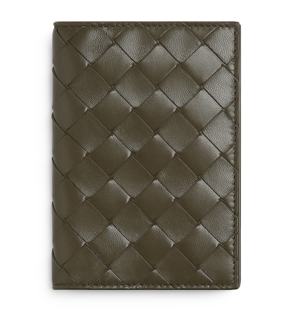 Leather Intrecciato Passport Holder