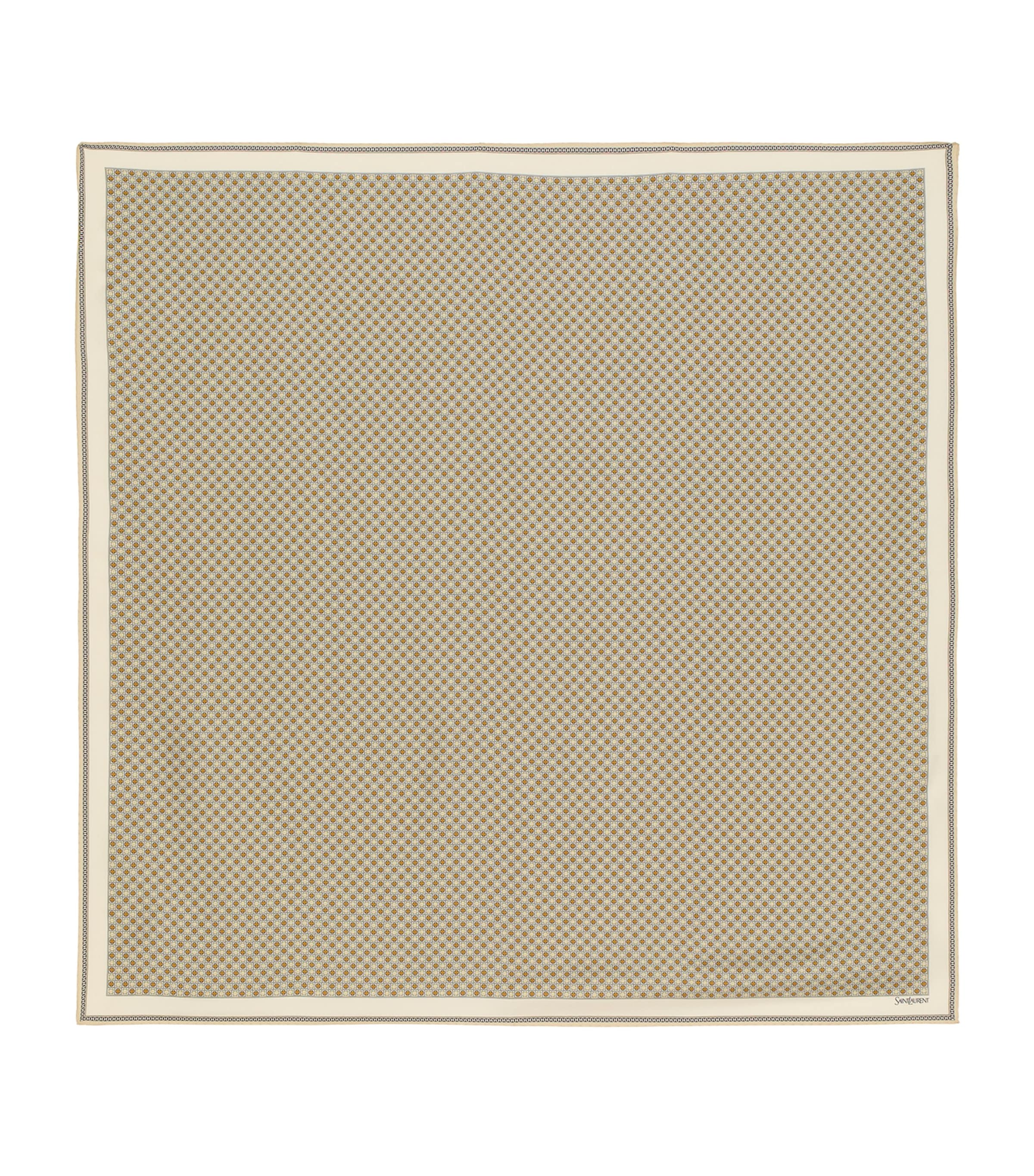 Silk Geometric Print Scarf