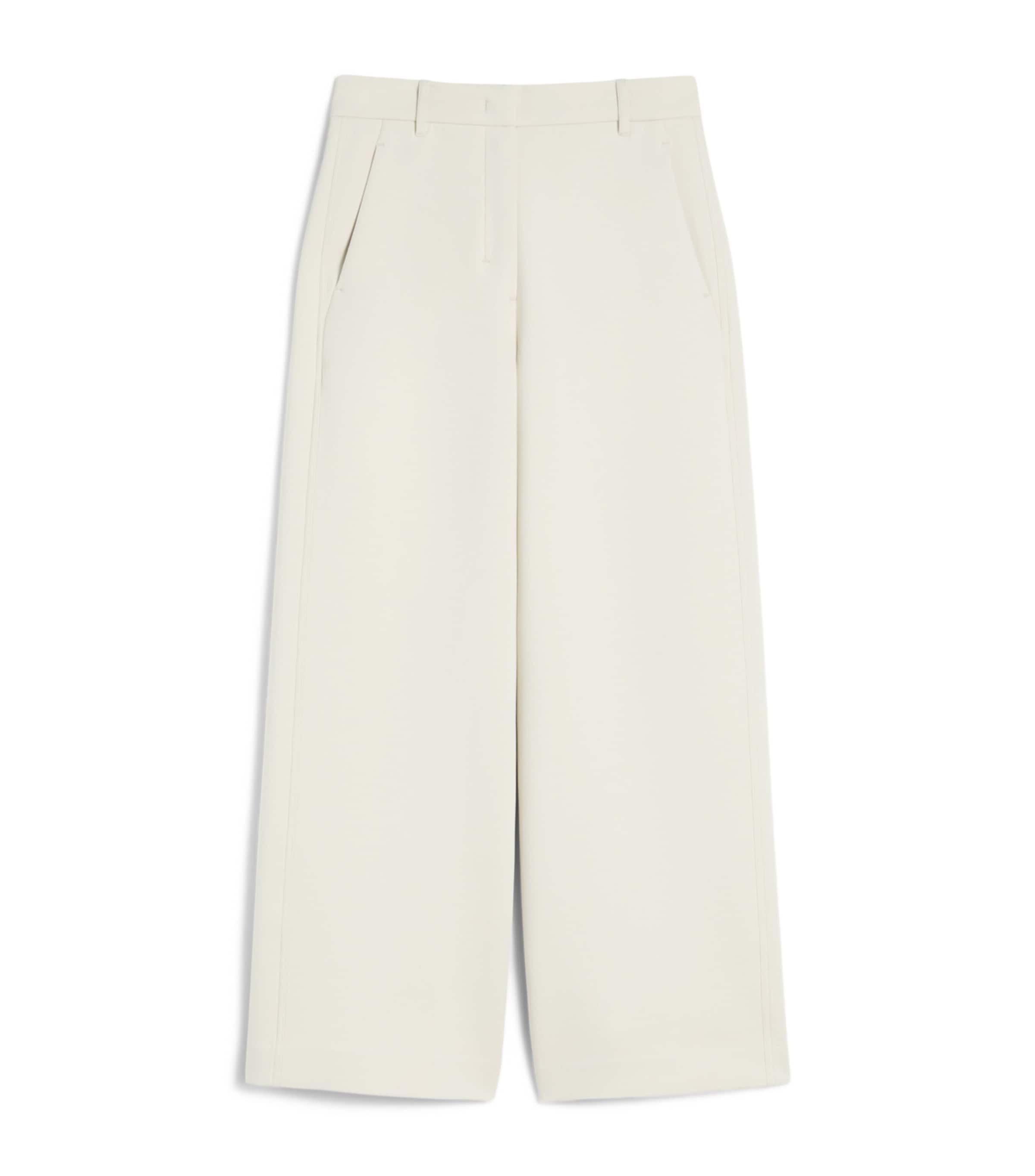 Cotton-Blend Wide-Leg Trousers