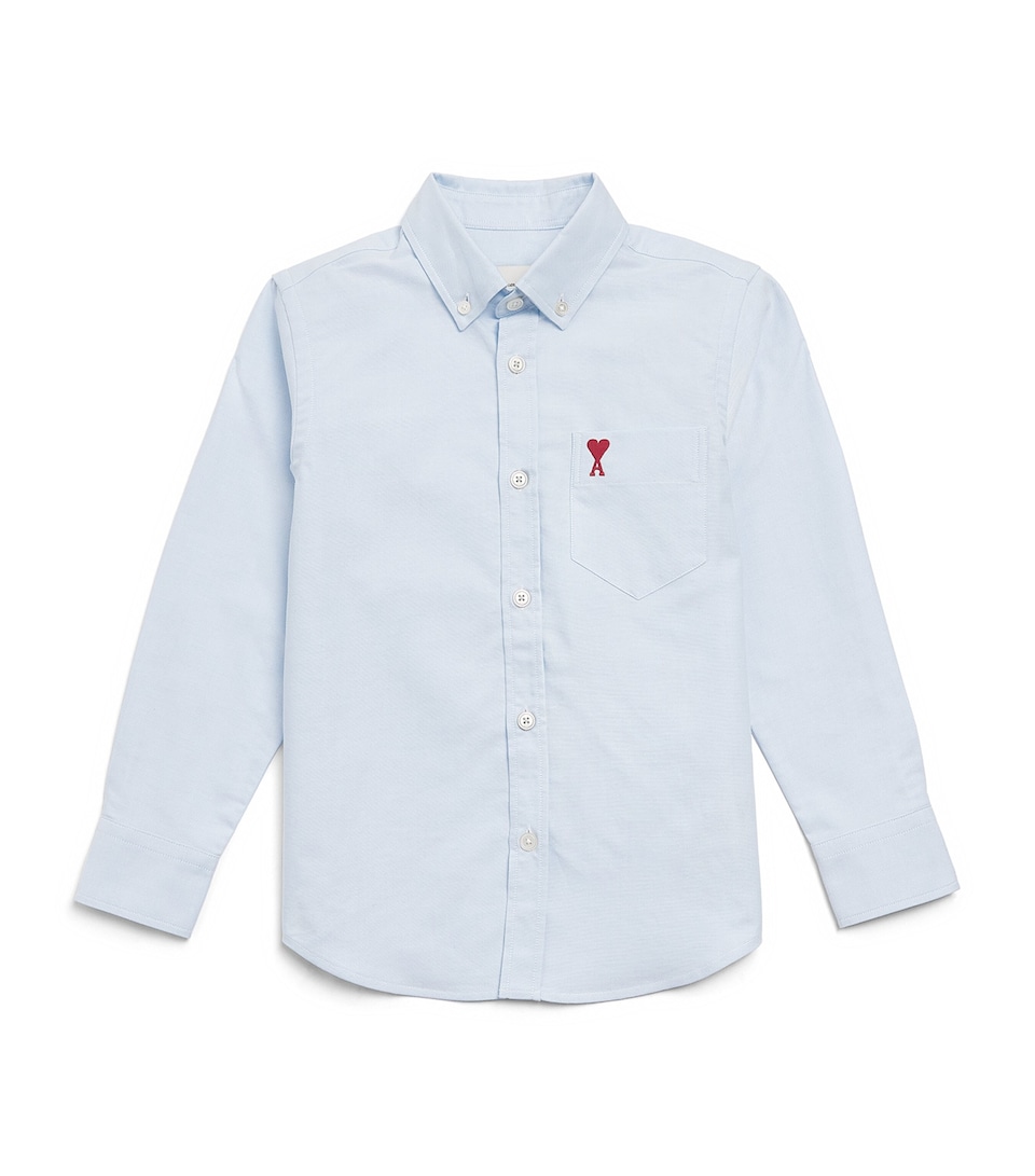 AMI Paris Cotton Ami de Coeur Shirt (4-12 Years) : Bleu Ciel
