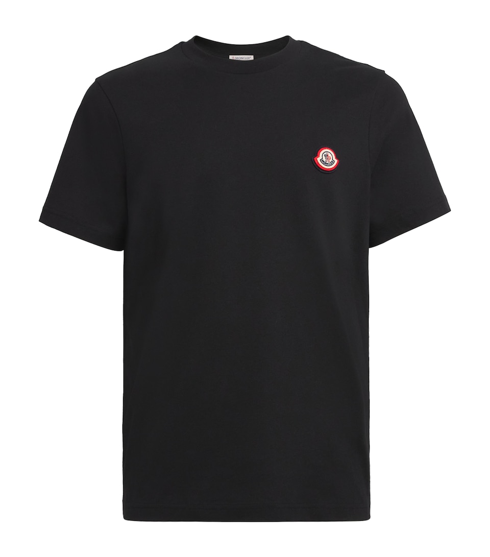 Moncler Mens Cotton Logo-Patch T-Shirt