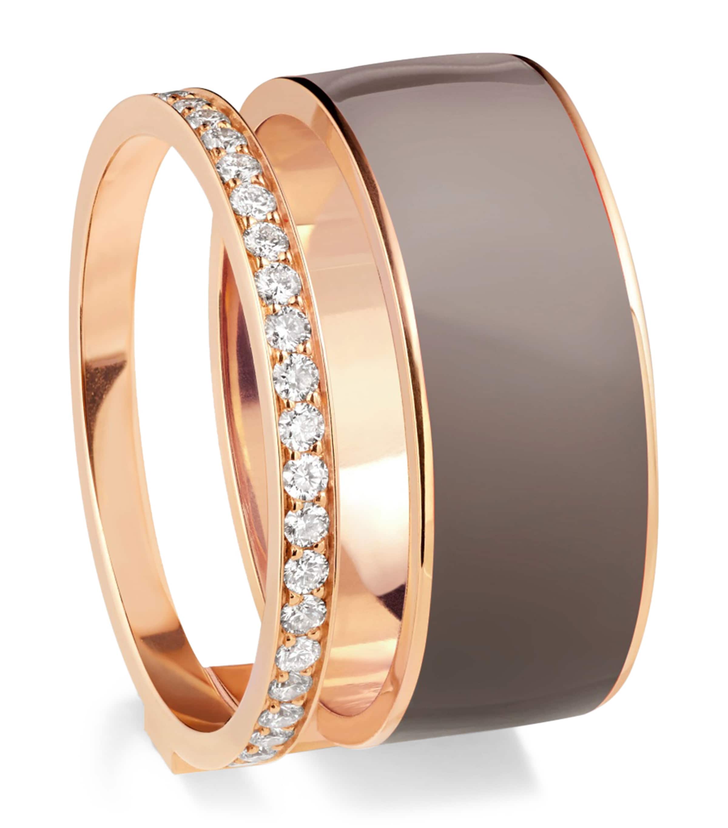 Repossi Rose Gold and Diamond Lacquer Berbere Ring Pink Gold