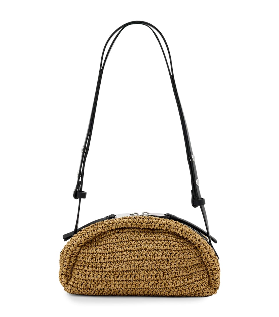 AllSaints Raffia Rosalie Cross-Body Bag Biscuit Brown