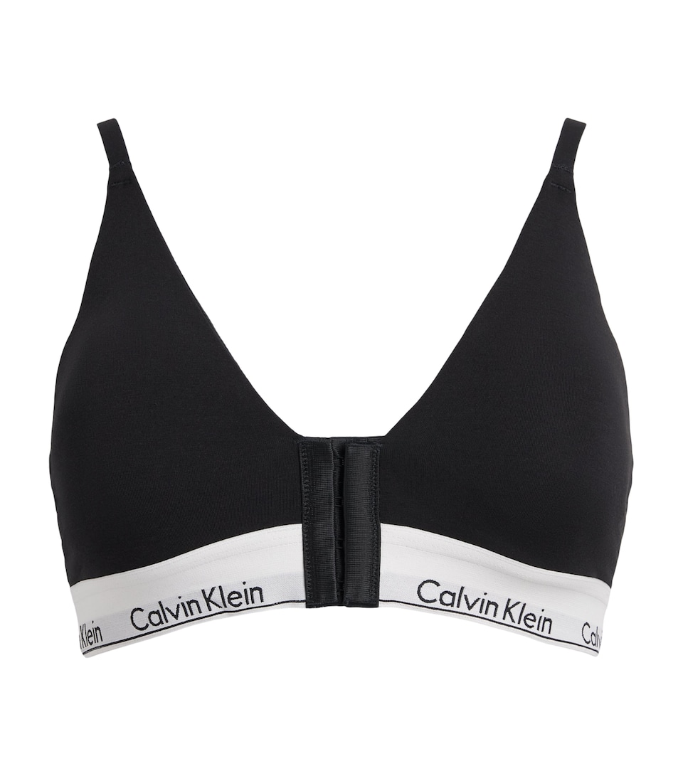 Calvin Klein Womens Cotton-Blend Icon Recovery Bra Black