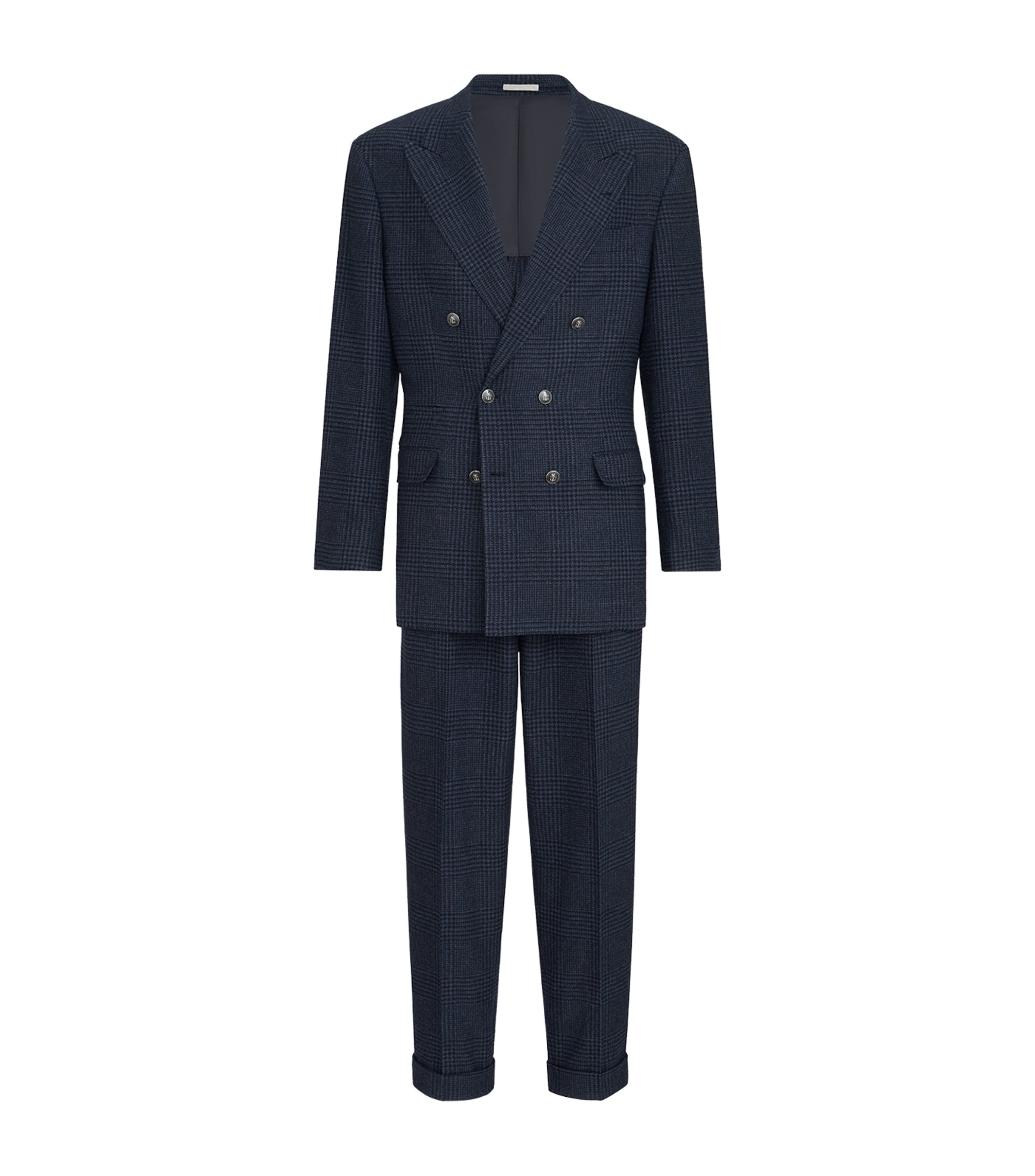 Brunello Cucinelli Mens Wool-Cashmere Prince of Wales Check 2-Piece Suit