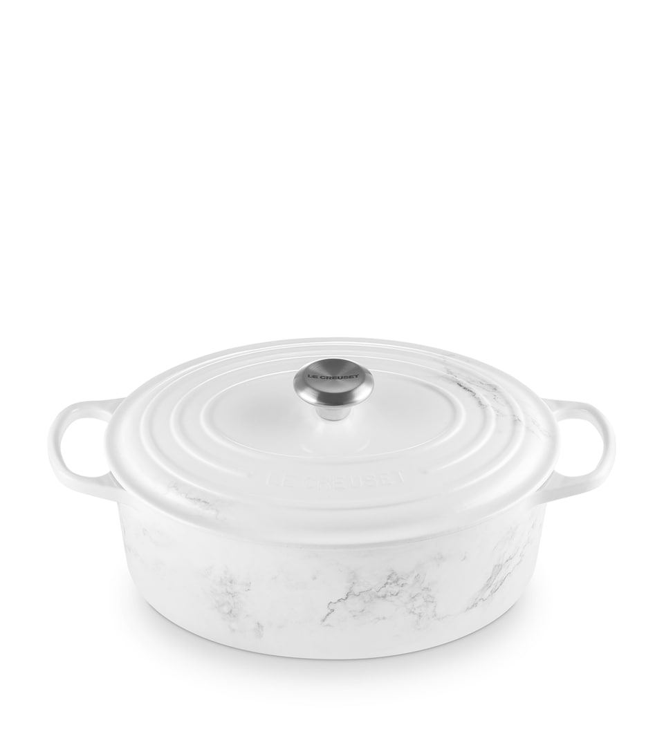 Cast Iron Marble Oval Casserole Dish (31cm)