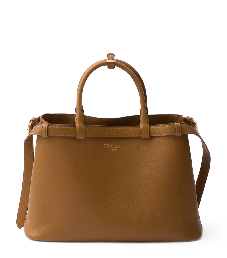 Medium Leather Buckle Tote Bag