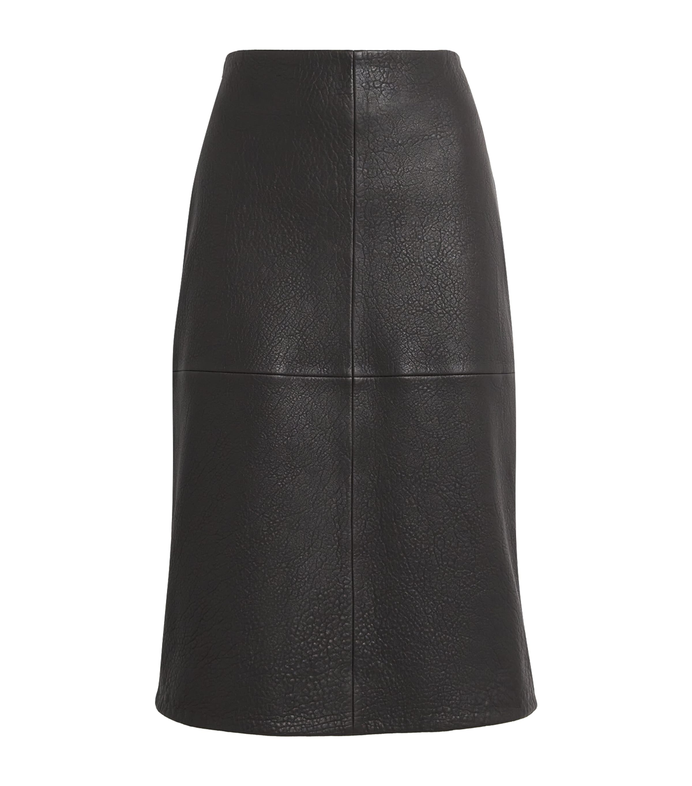 Leather Shroff Midi Skirt