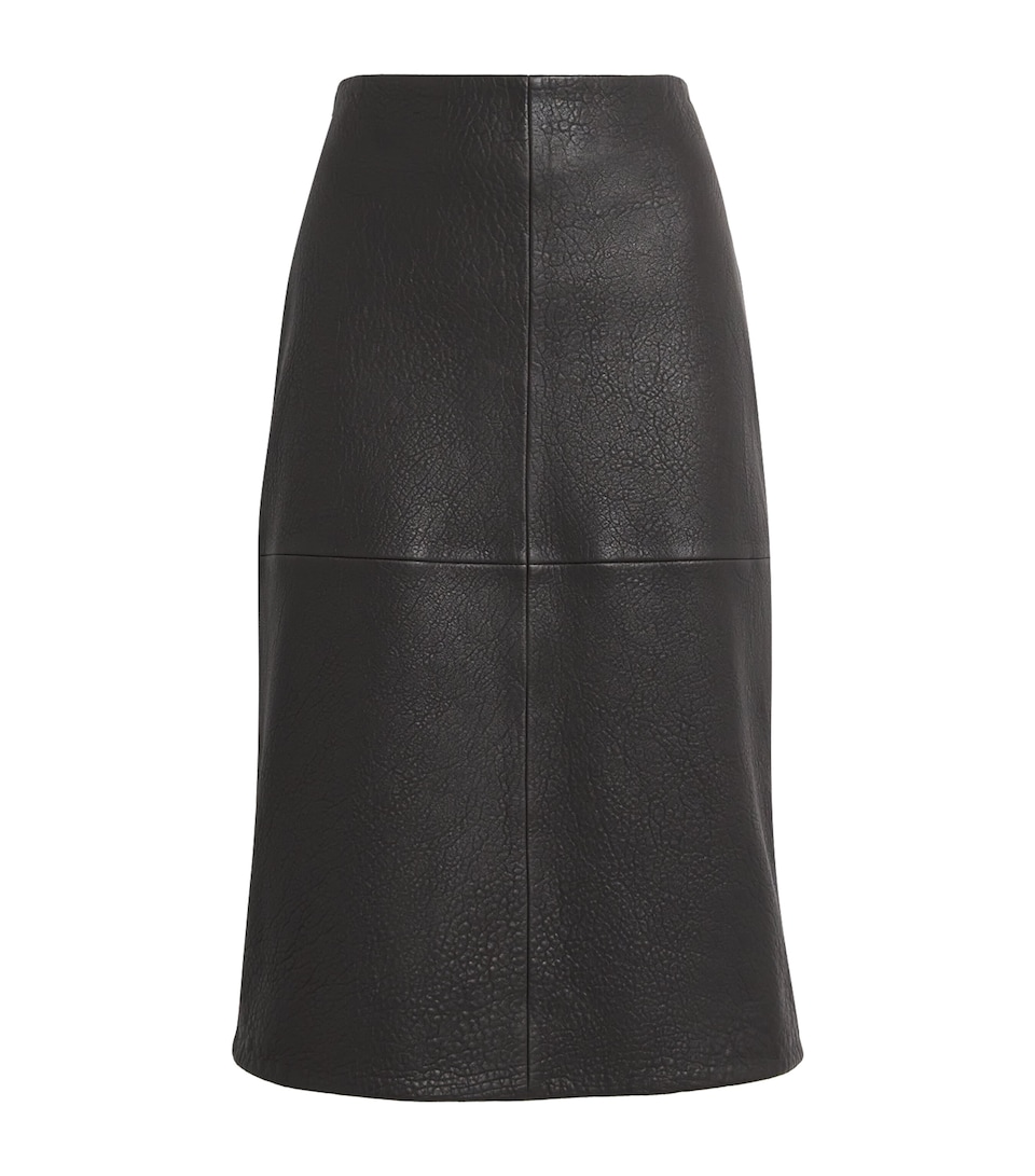 Leather Shroff Midi Skirt