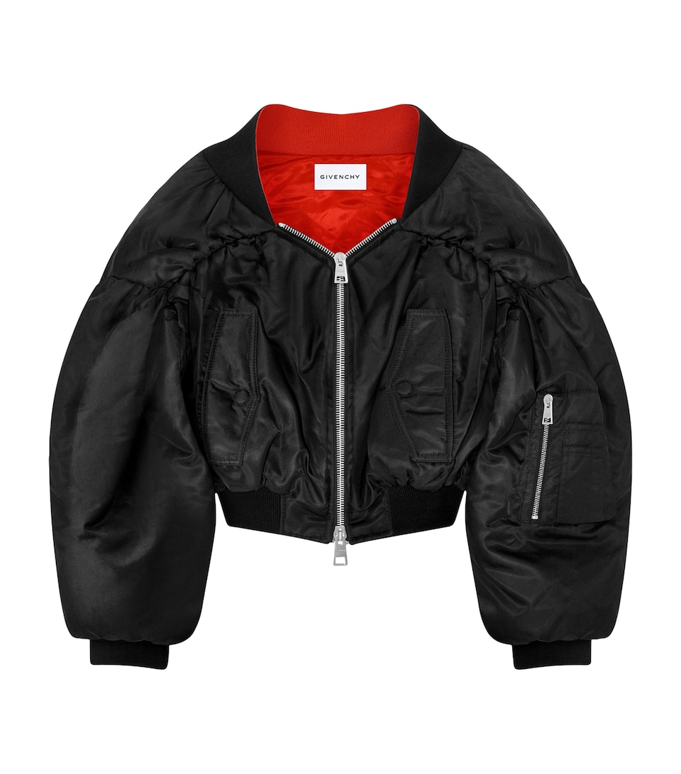 Givenchy Womens Cropped Cocoon Bomber Jacket