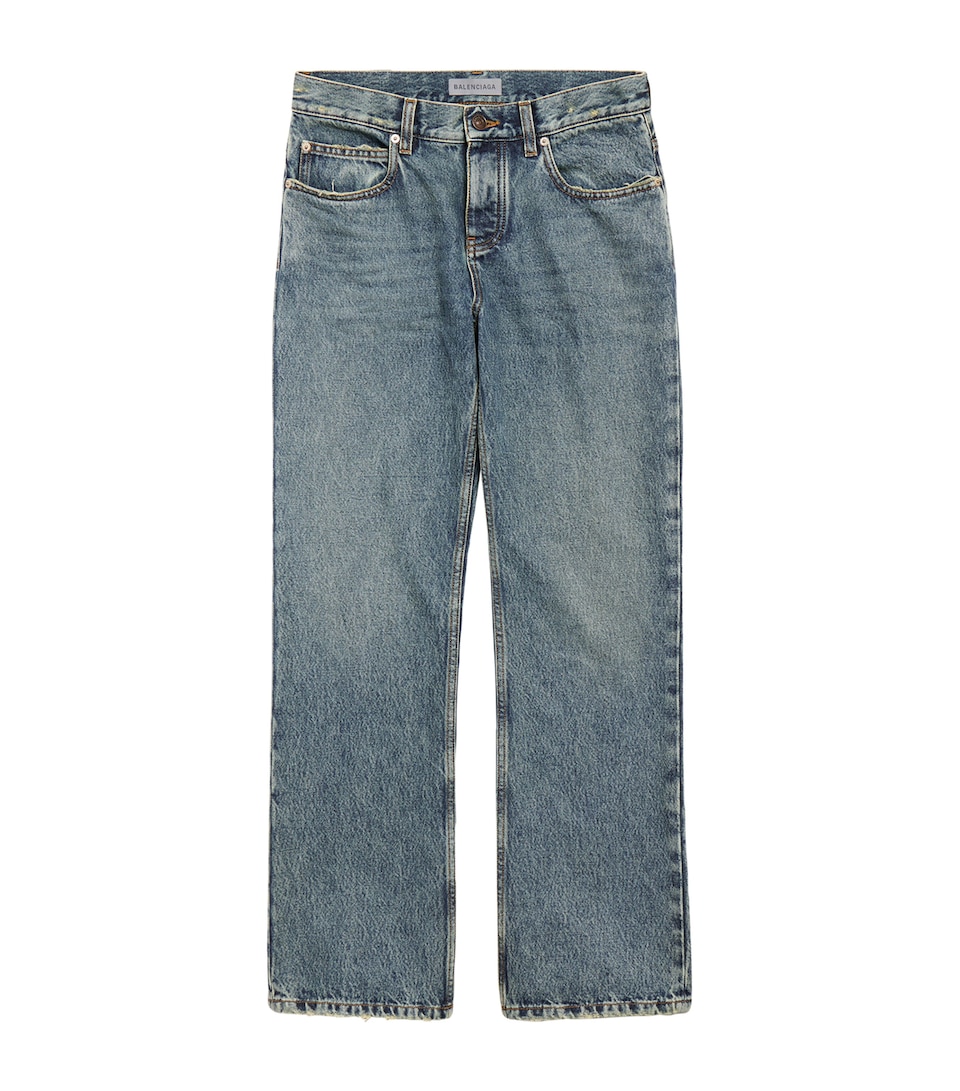 Balenciaga Womens Straight-Leg Mid-Rise Jeans