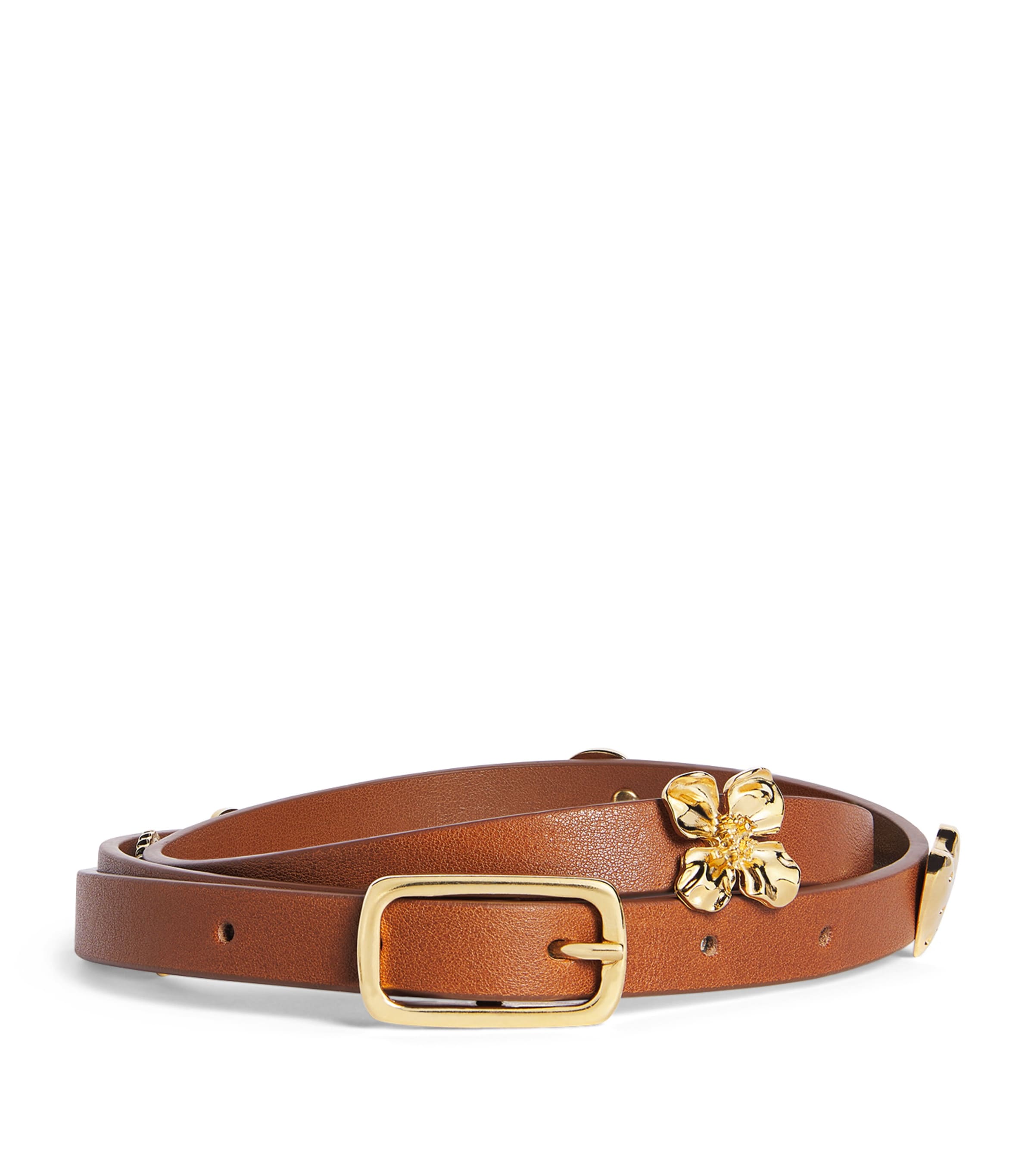 Claudie Pierlot Calfskin Belt Camel
