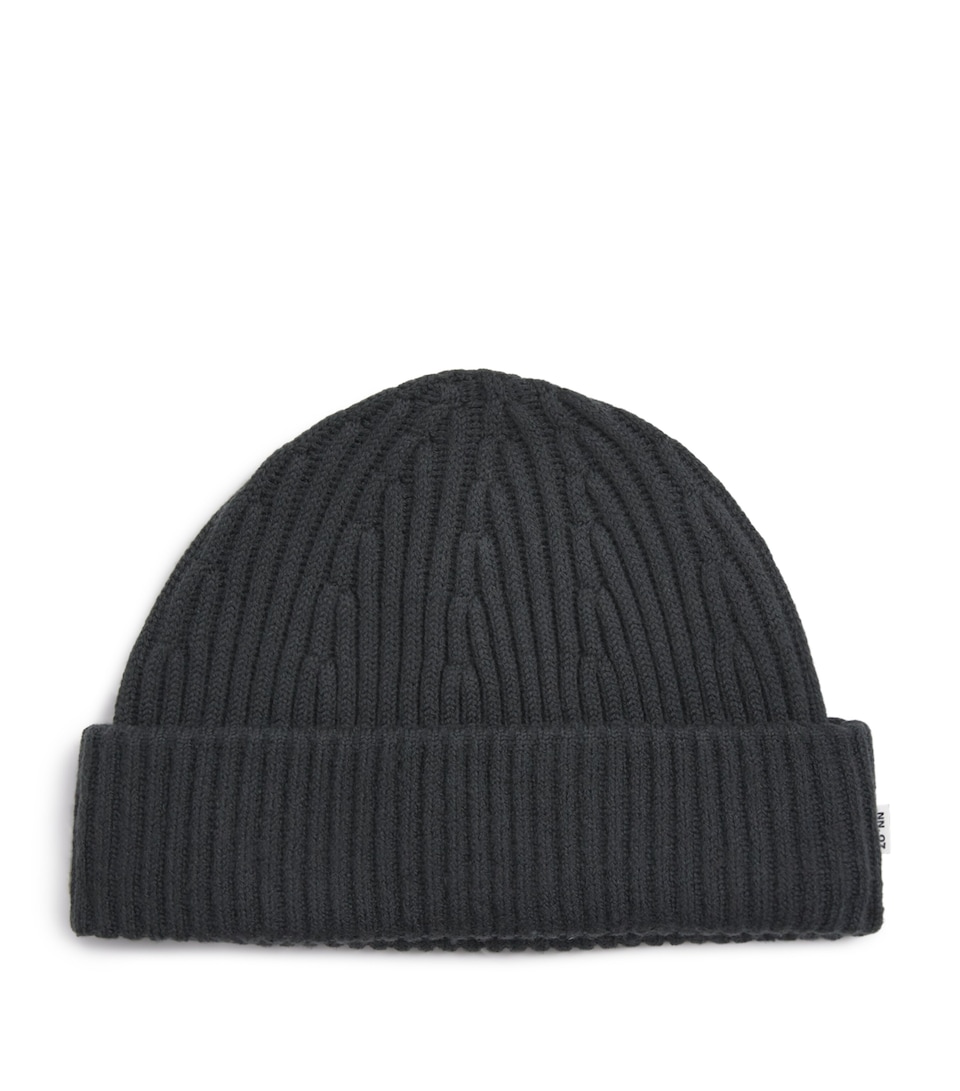 Wool-Blend Ribbed Beanie