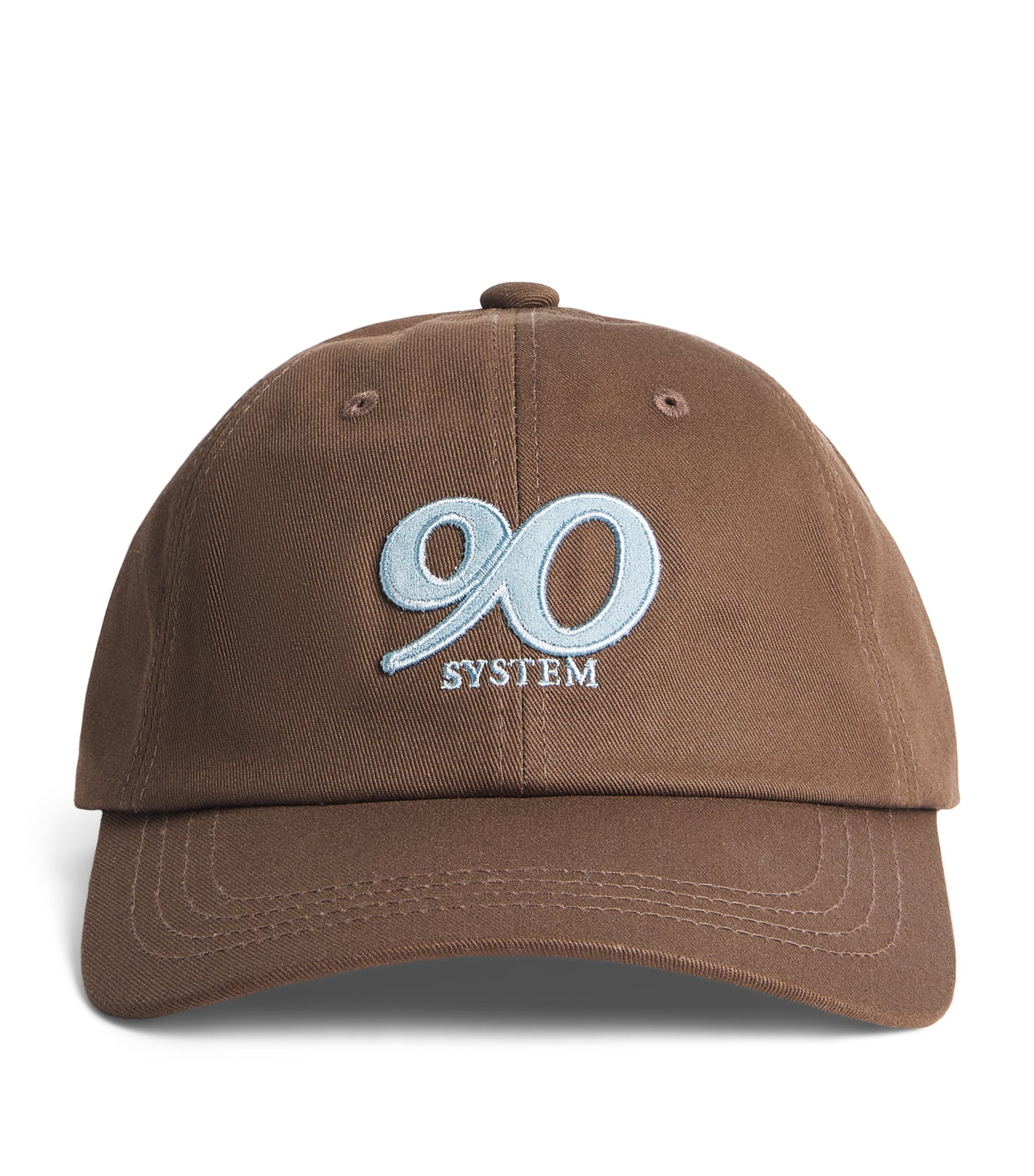 System Cotton Embroidered Logo Cap Brown