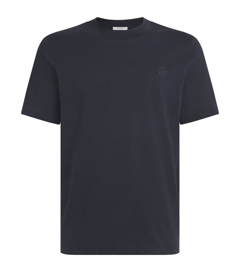 Jacob Cohën Mens Cotton Emblem Logo T-Shirt Navy Blue