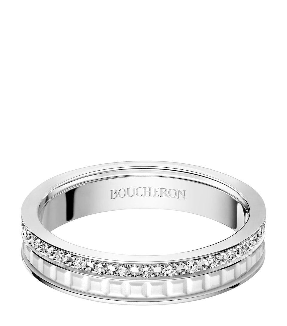 Boucheron White Gold and Diamond Quatre Double White Edition Wedding Band White Gold
