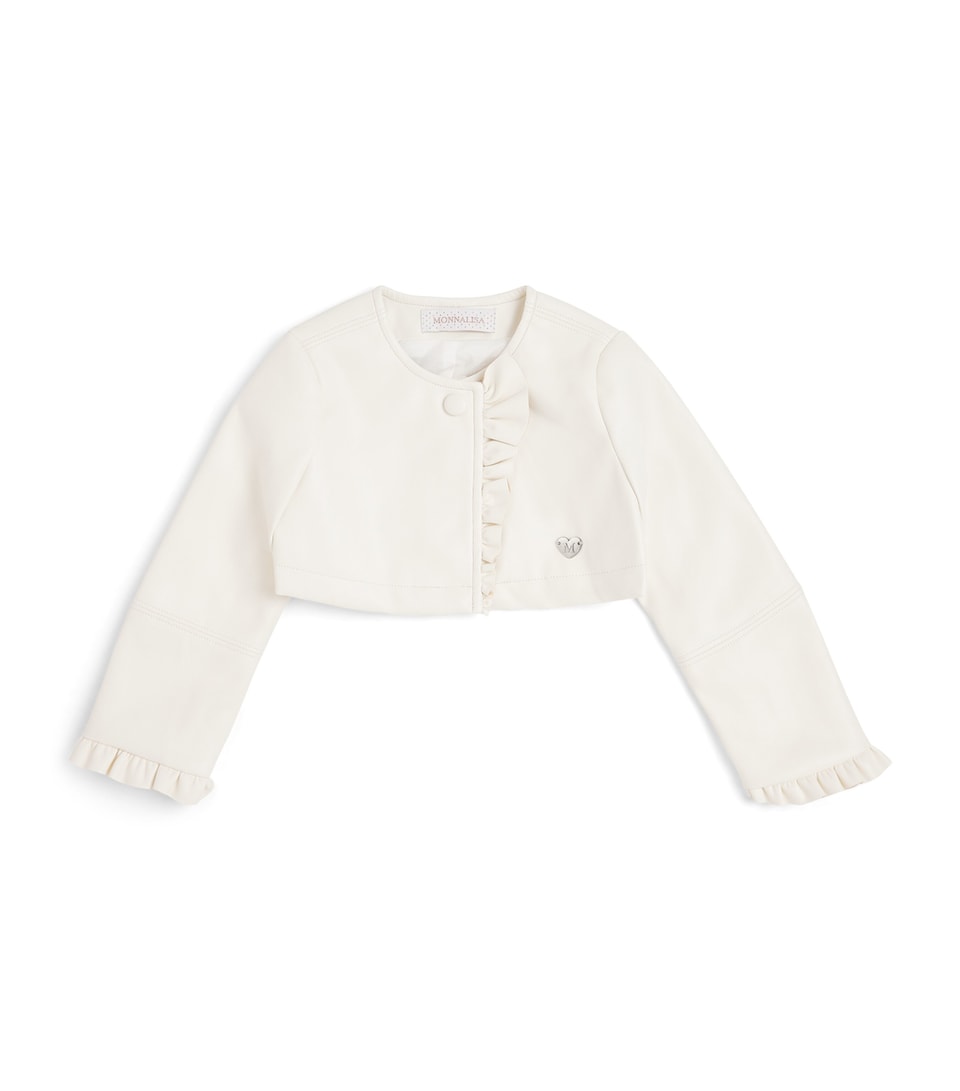 Monnalisa Ruffle-Trim Cropped Jacket (6 Months-3 Years) Cream