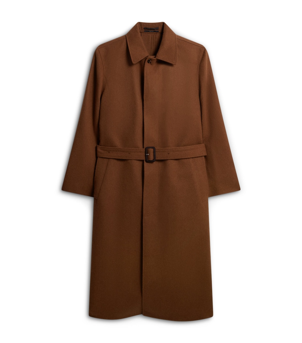 Camel Balmacaan Coat