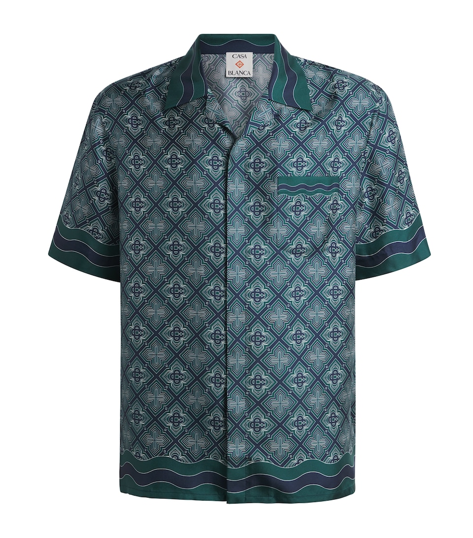 Casablanca Mens Silk Radiating Monogram Shirt Radiating Monogram