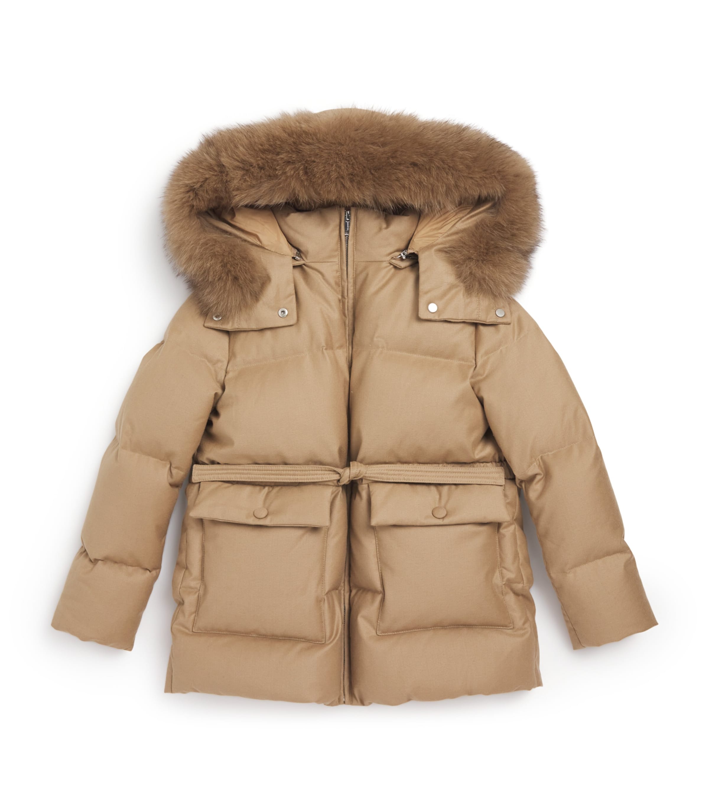 Down Fox Fur-Trim Coat (6-14 Years)