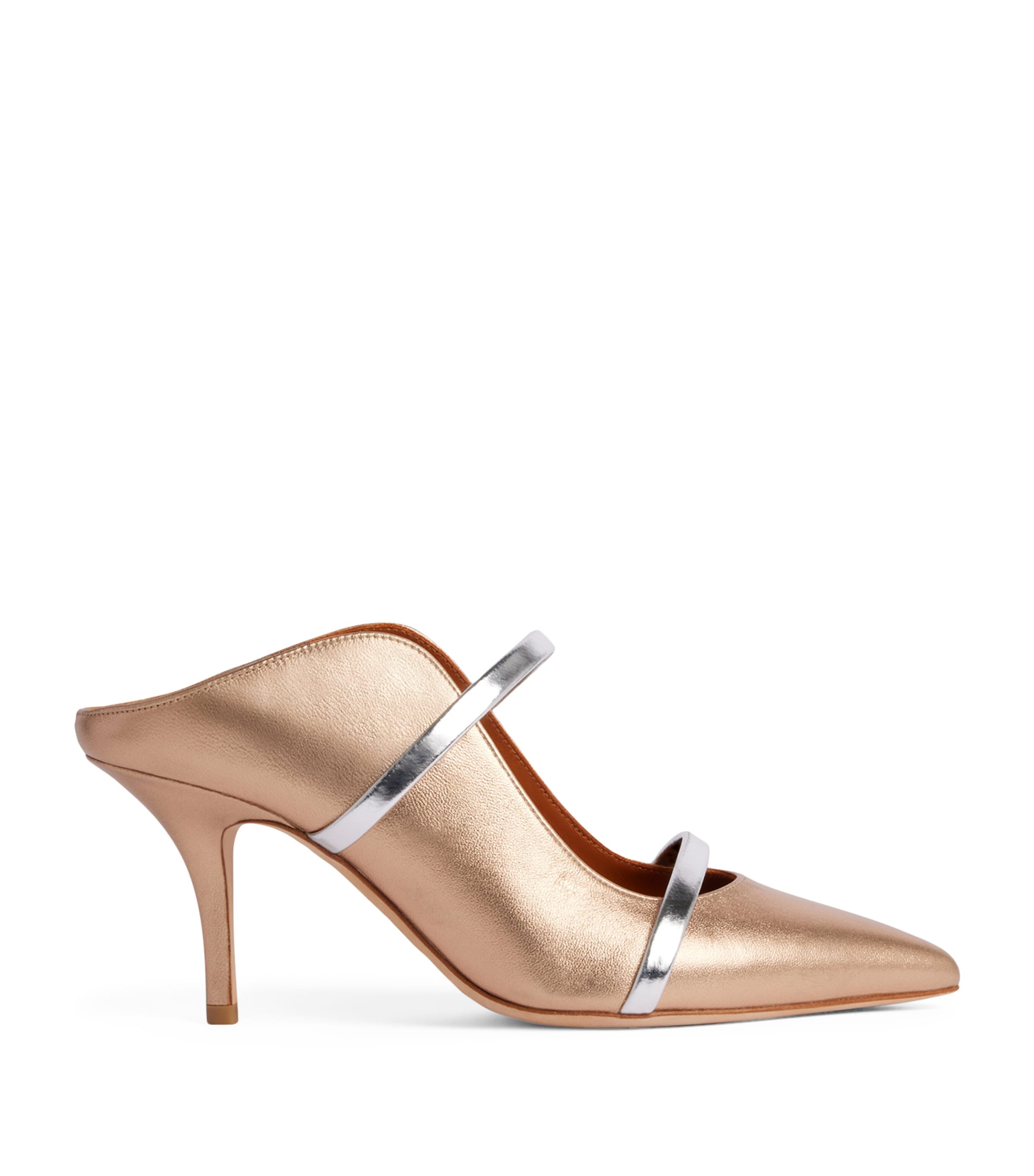 Metallic Leather Maureen Mules 70