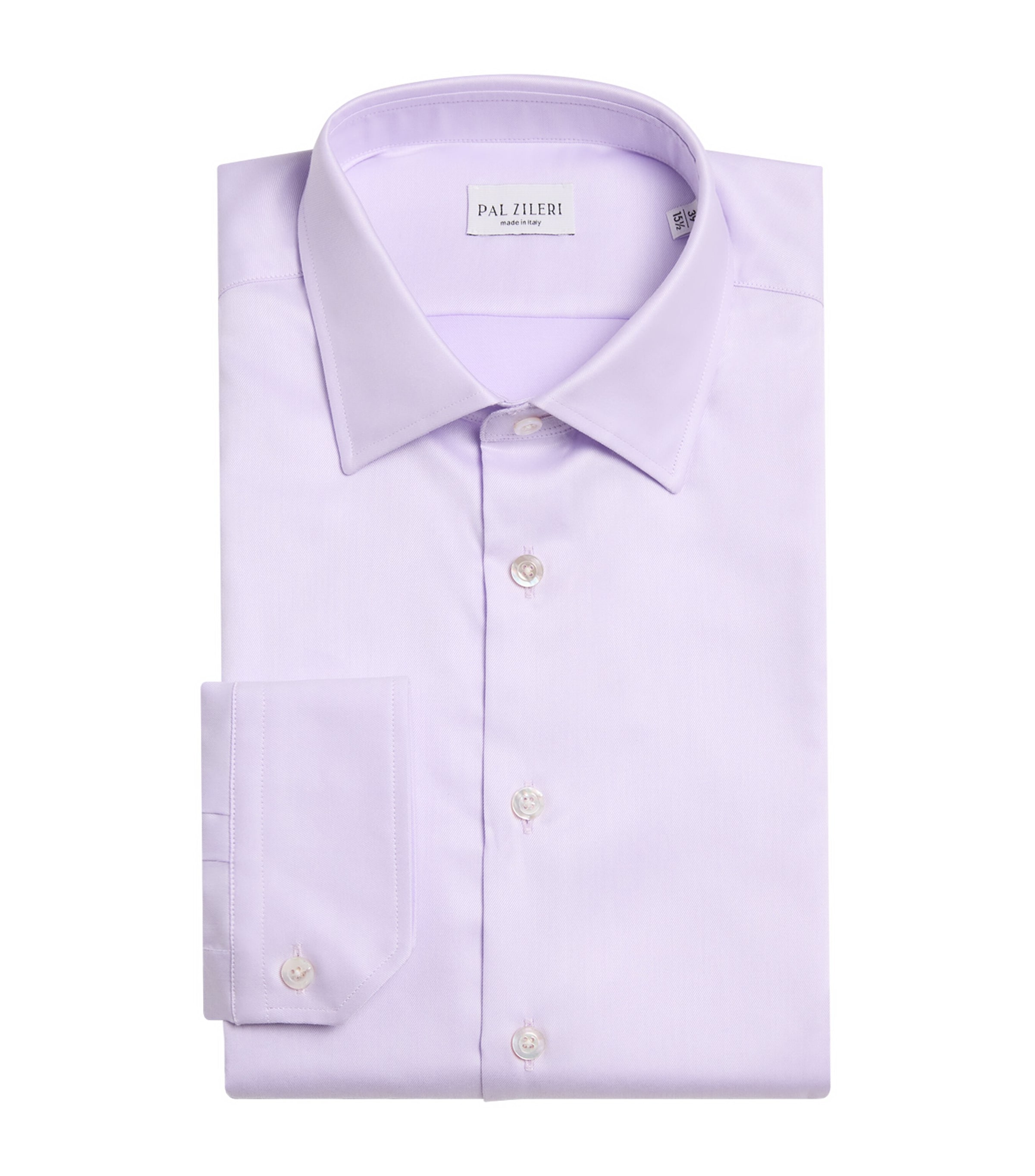Pal Zileri Mens Stretch-Cotton Long-Sleeve Shirt Violet