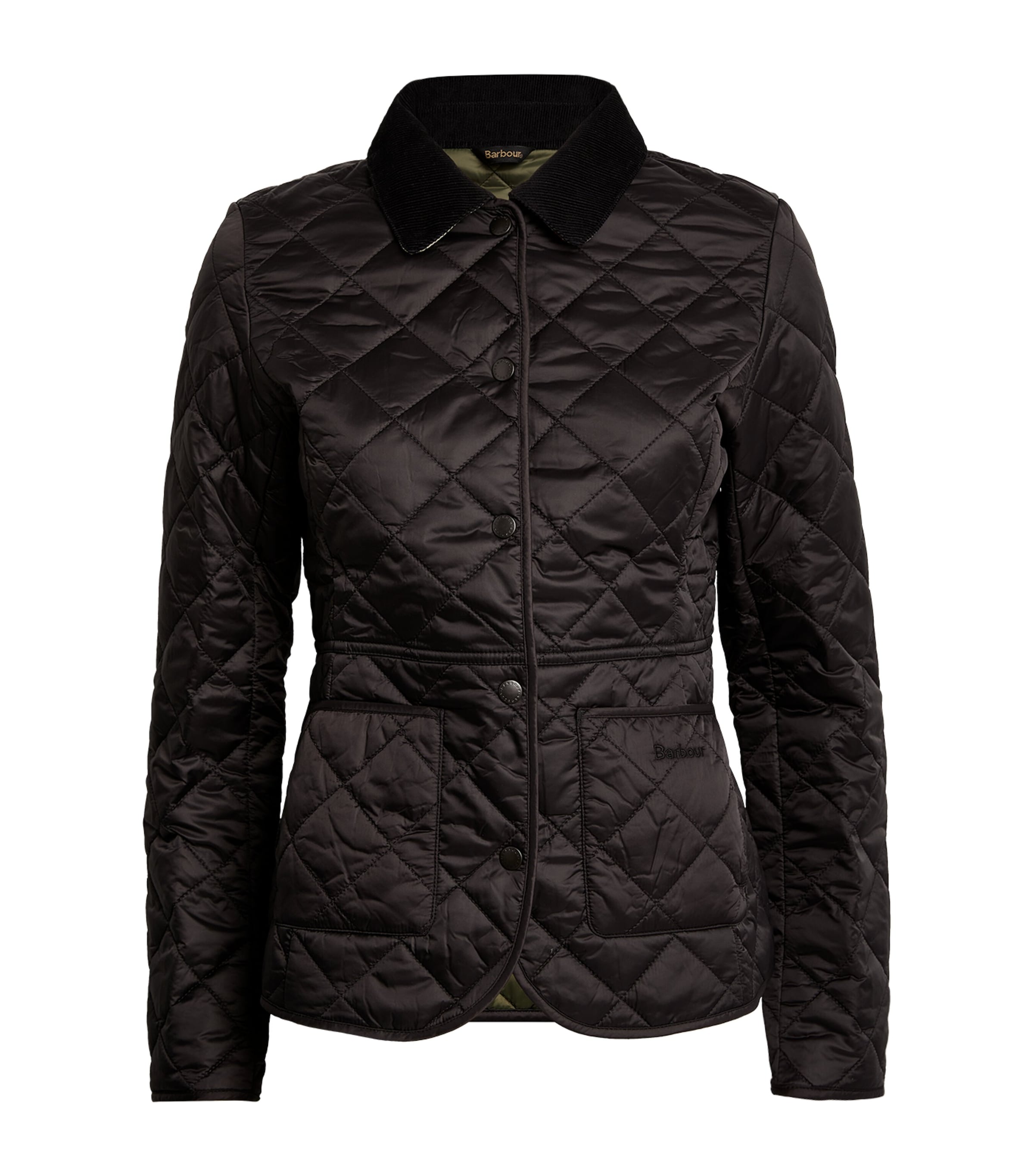 Barbour Womens Quilted Deveron Jacket Black Olive