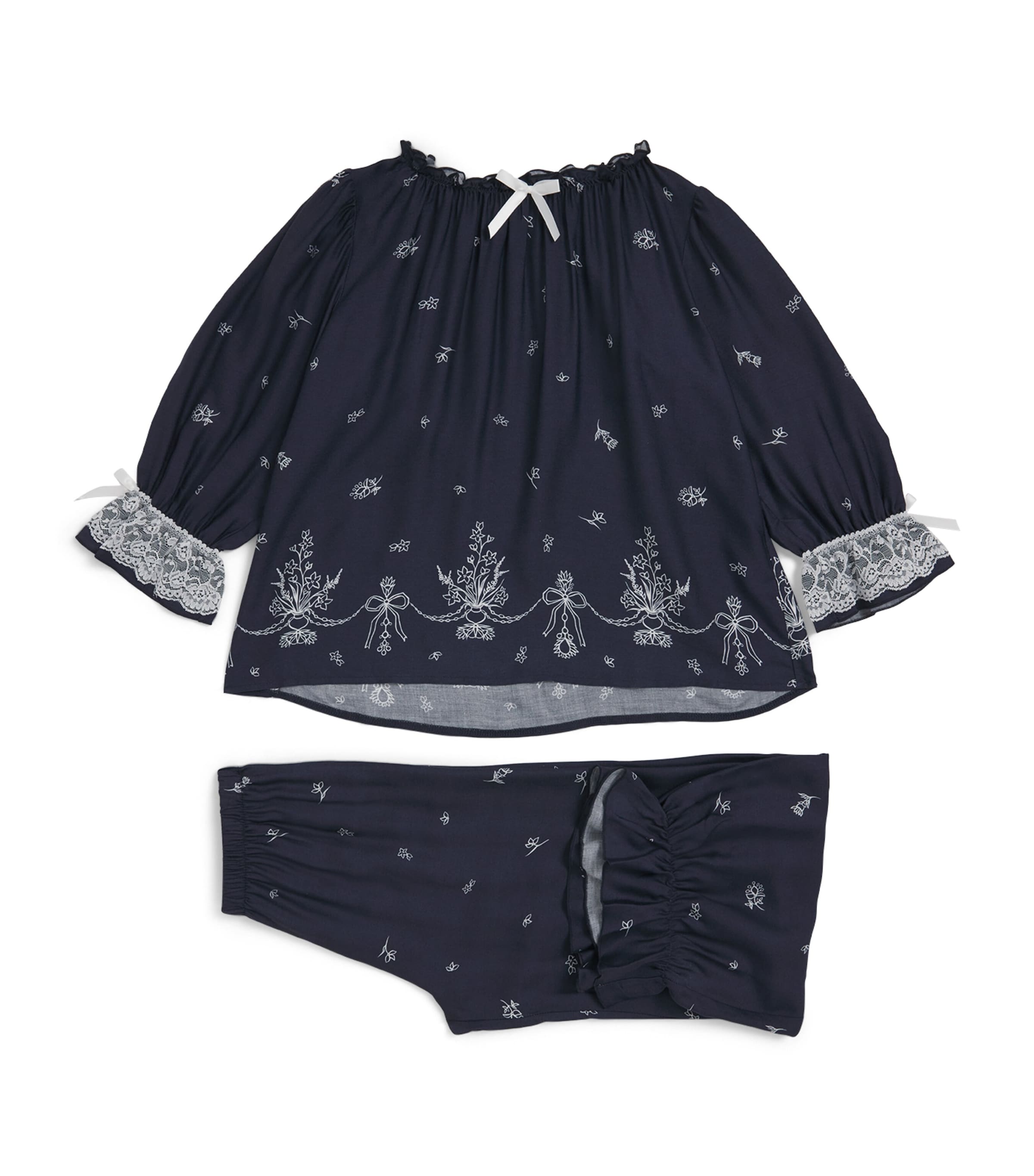 Amiki Jersey Printed Grace Pyjama Set (2-12 Years) Navy