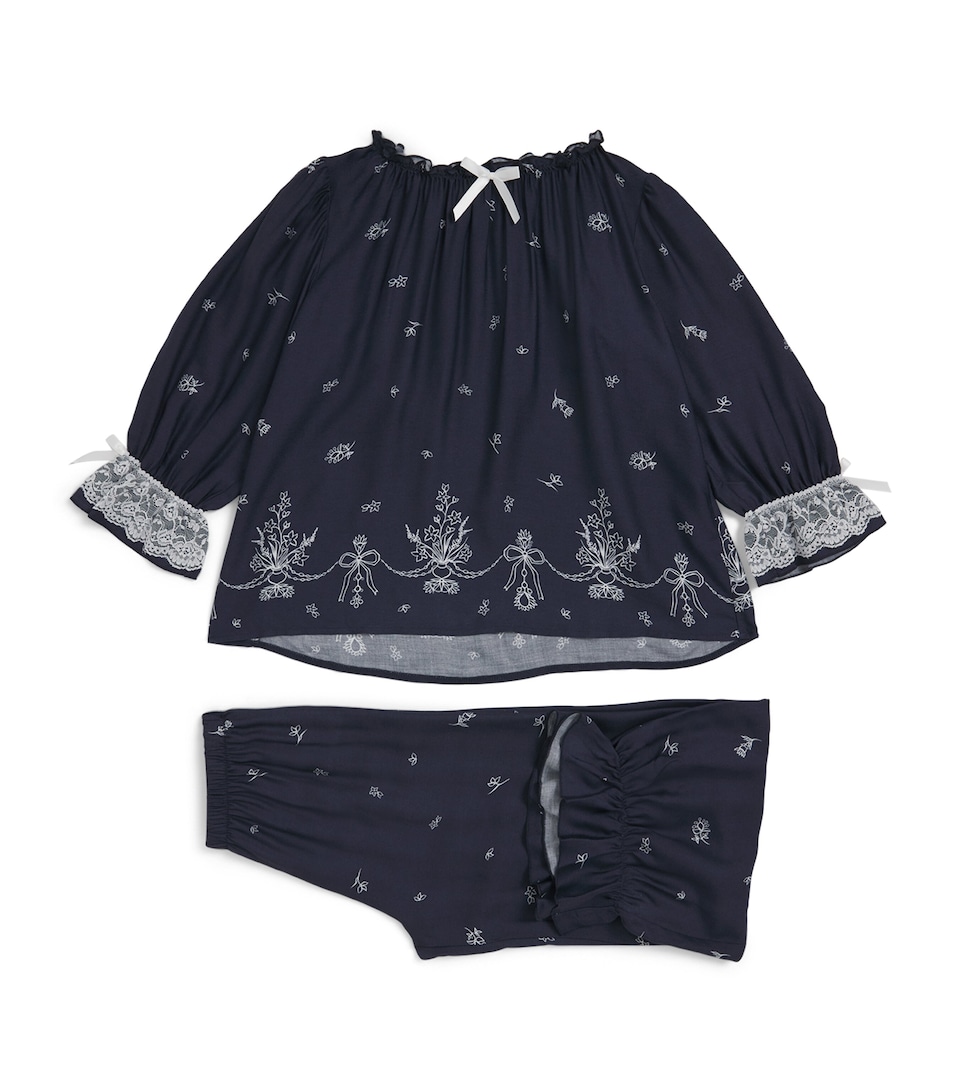 Amiki Jersey Printed Grace Pyjama Set (2-12 Years) Navy