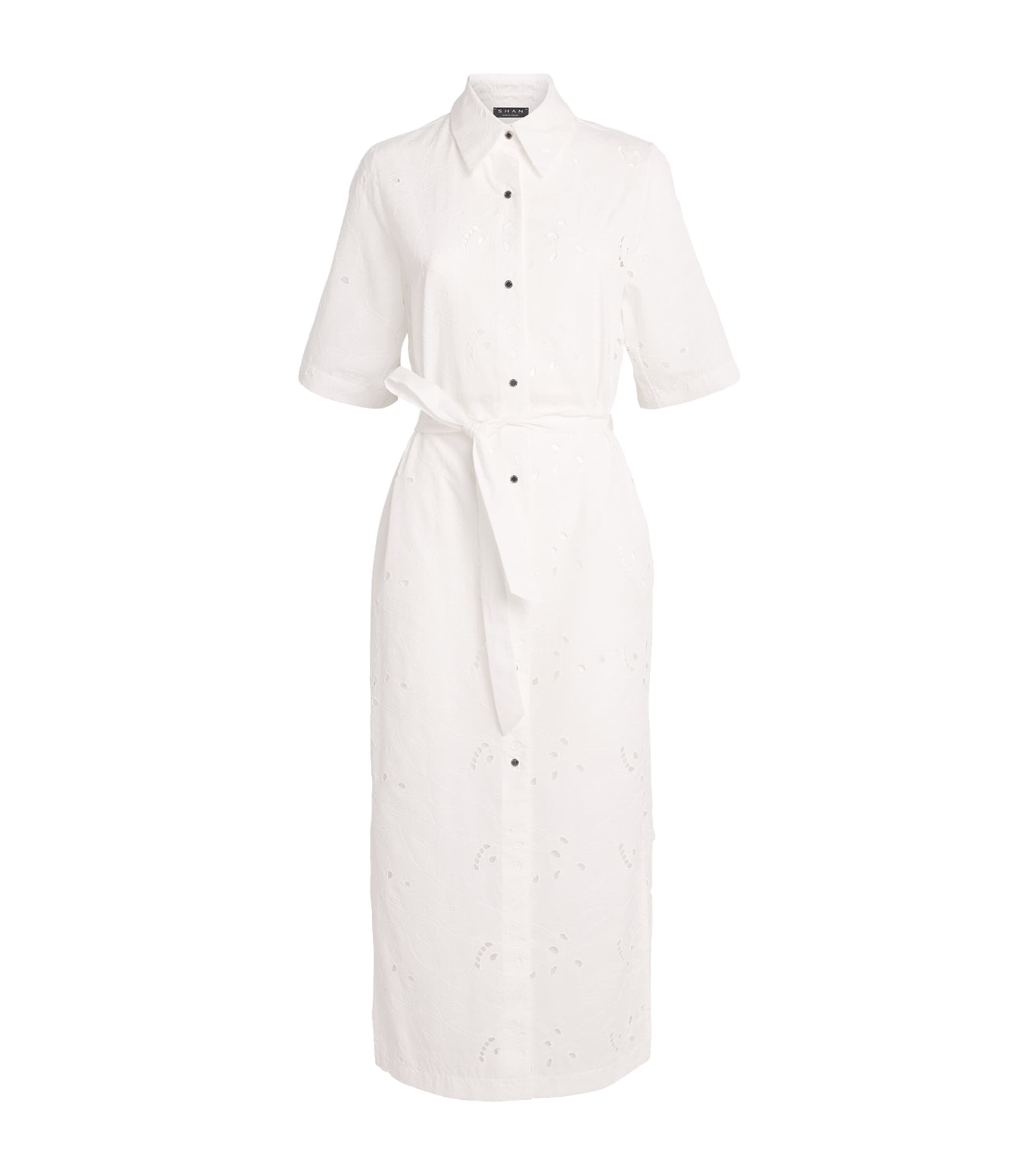 Broderie Lace Shirt Dress