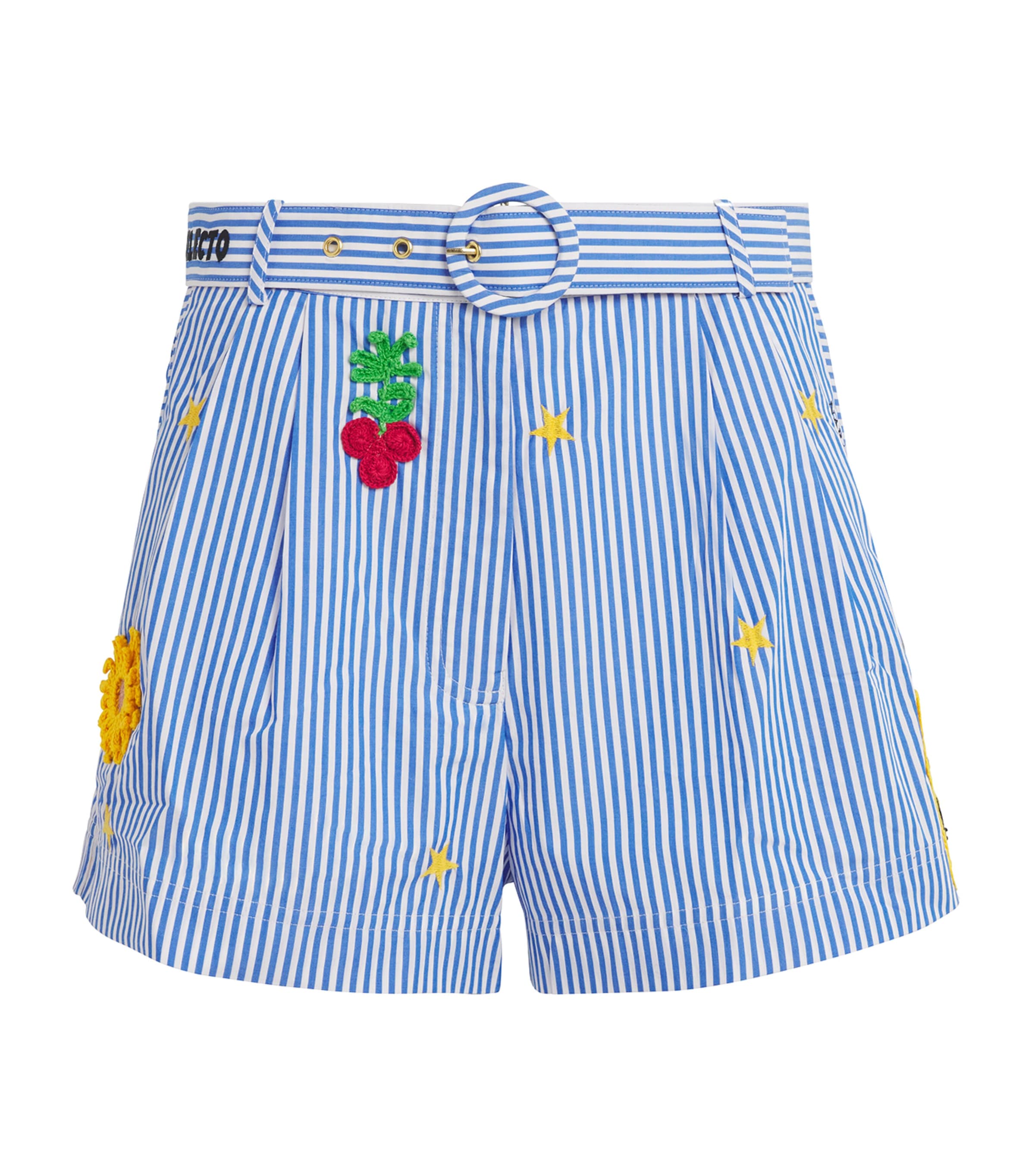 Camilla Womens Cotton Appliquéd Shorts Magic Of The Mercado