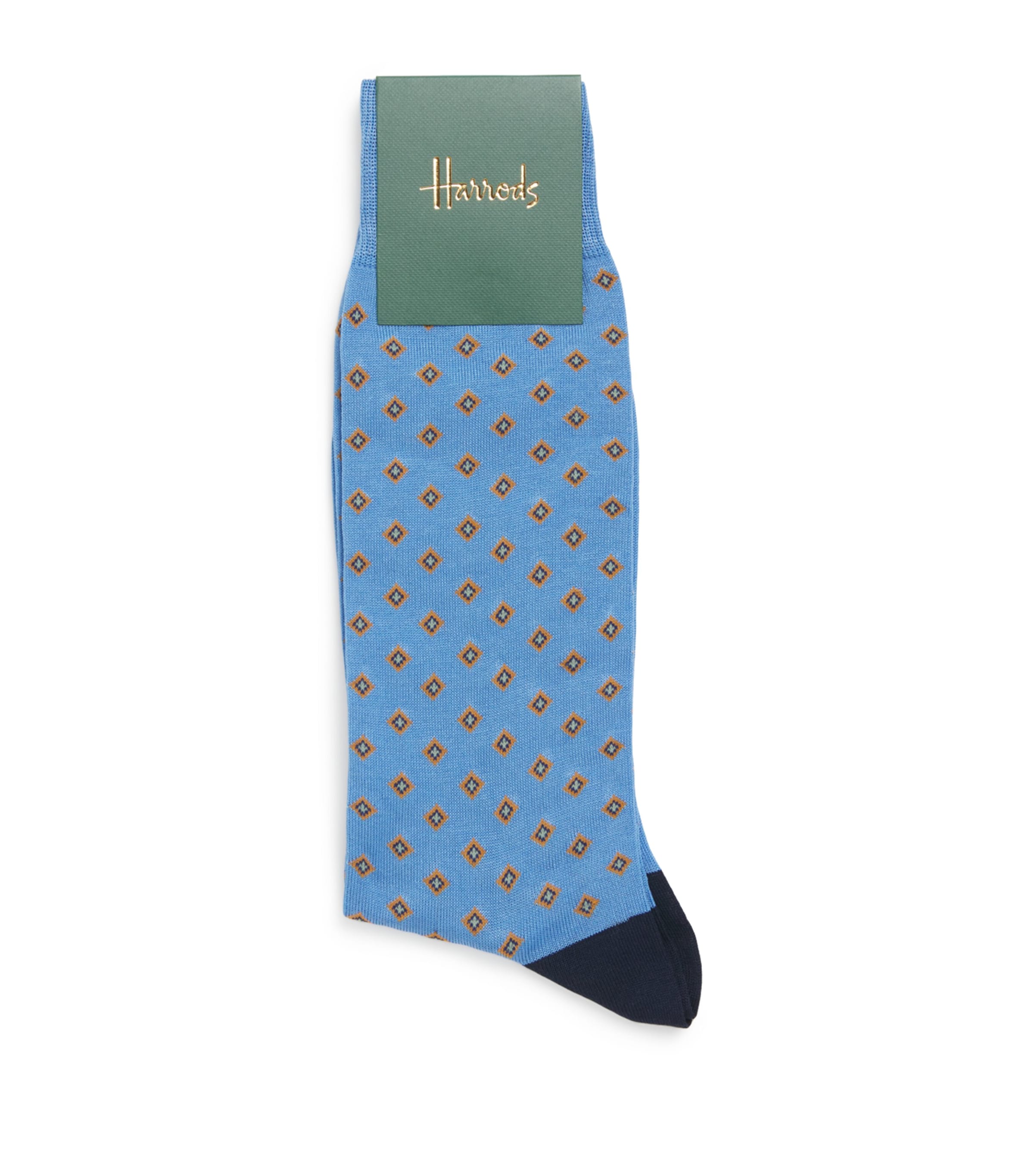 Cotton-Blend Diamond Socks