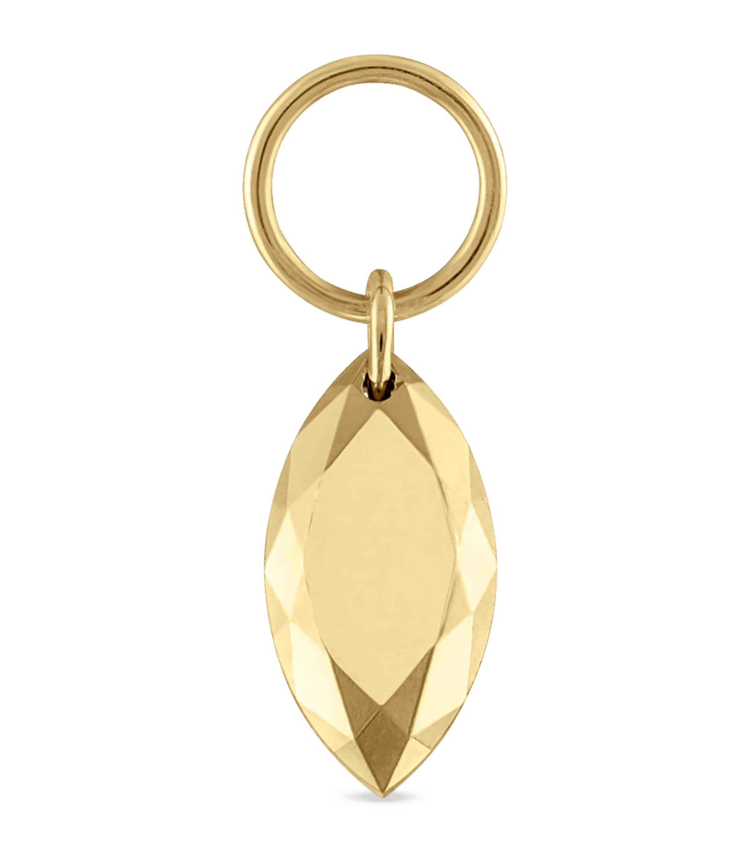 Faceted Gold Marquise Charm (6.5mm)