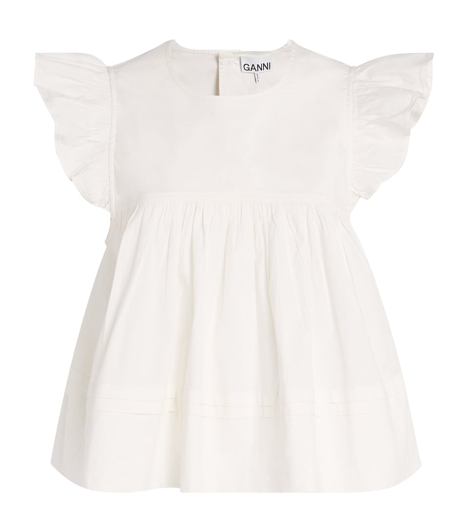 Stretch-Cotton Frill Top