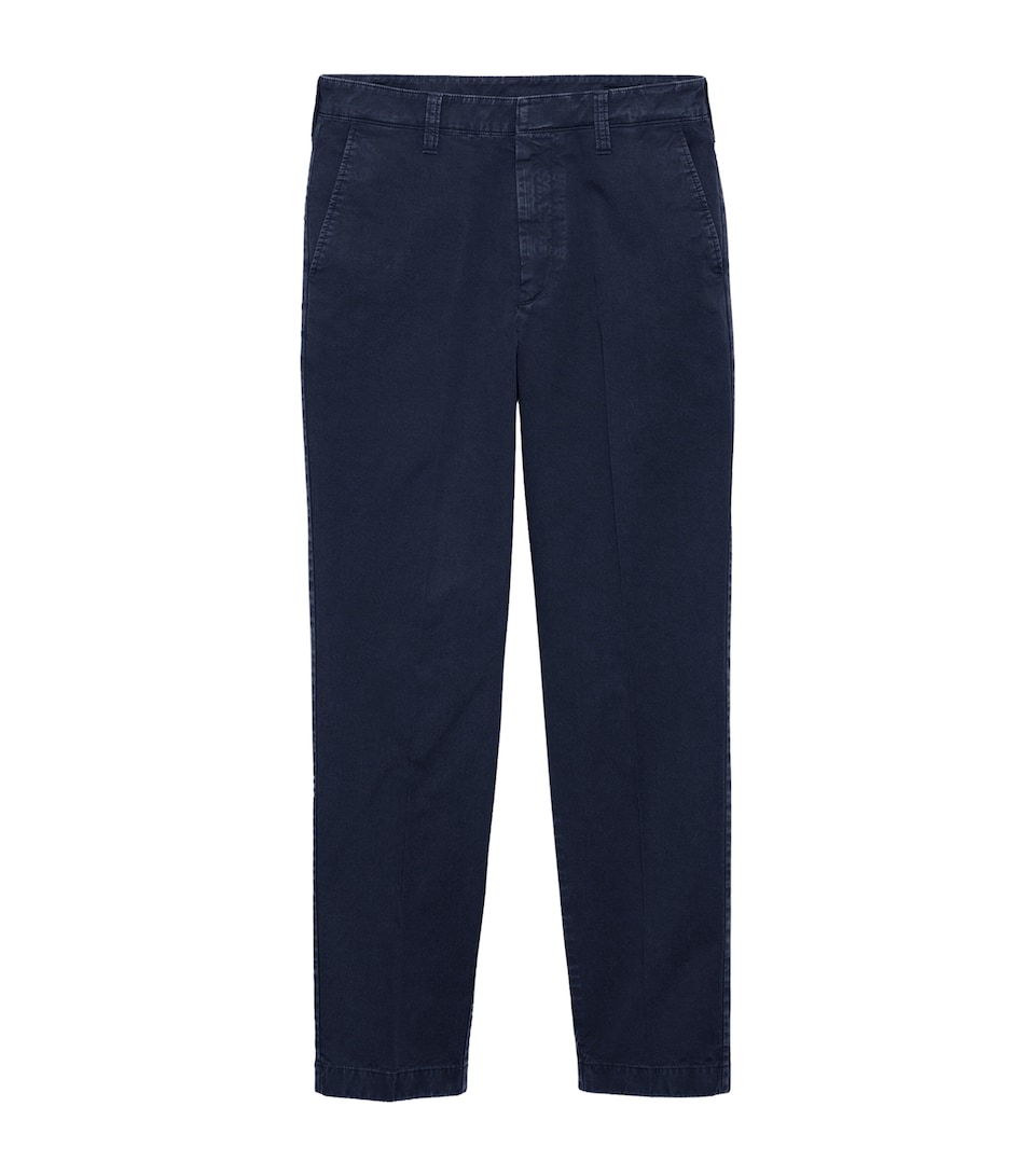 Prada Mens Garment-Dyed Cotton Trousers Blue
