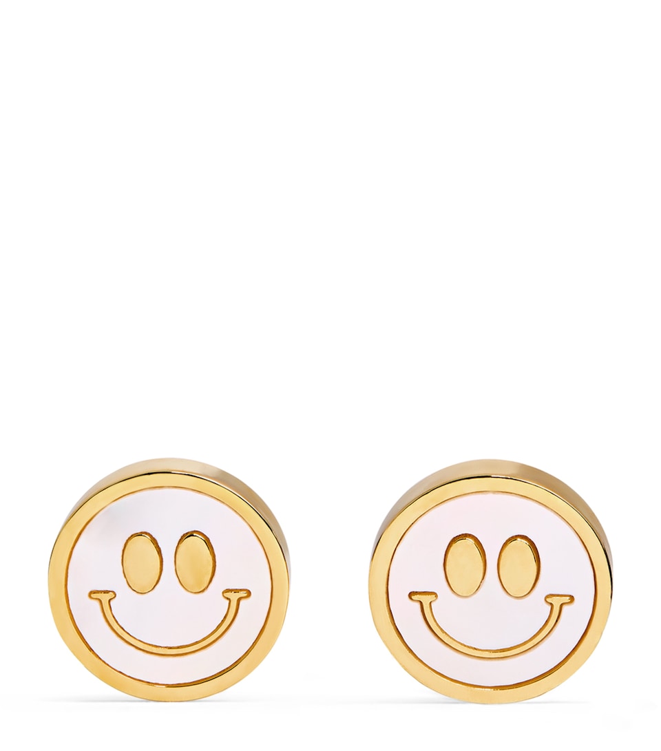 Gold-Plated Smiley Face Cufflinks