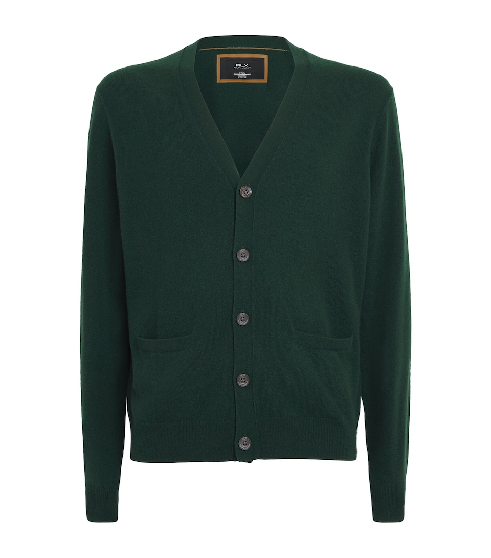 RLX Ralph Lauren Mens Cashmere-Suede Cardigan Moss Agate