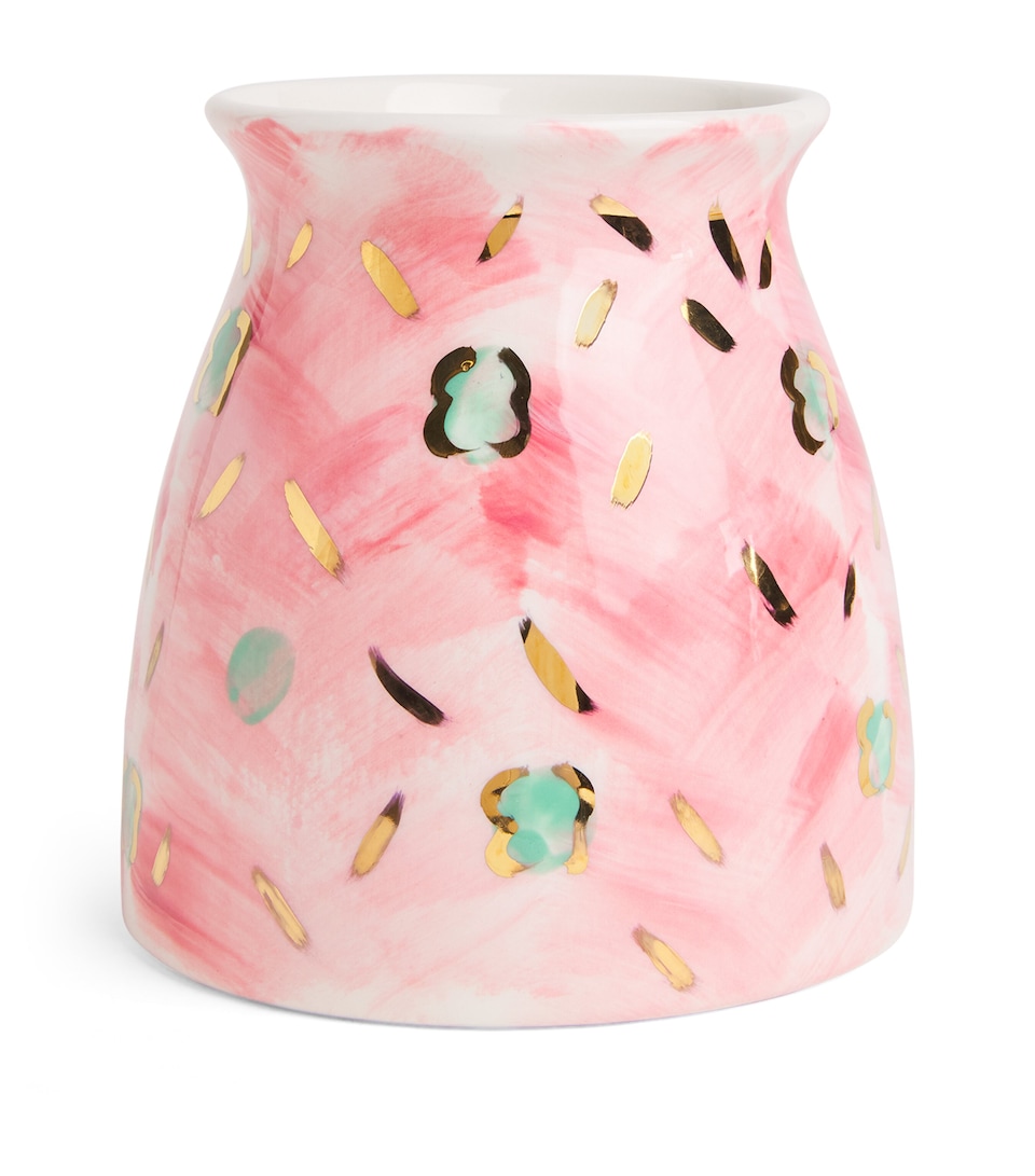 Jayne Redmond Hand-Painted Floral Vase (17cm) White